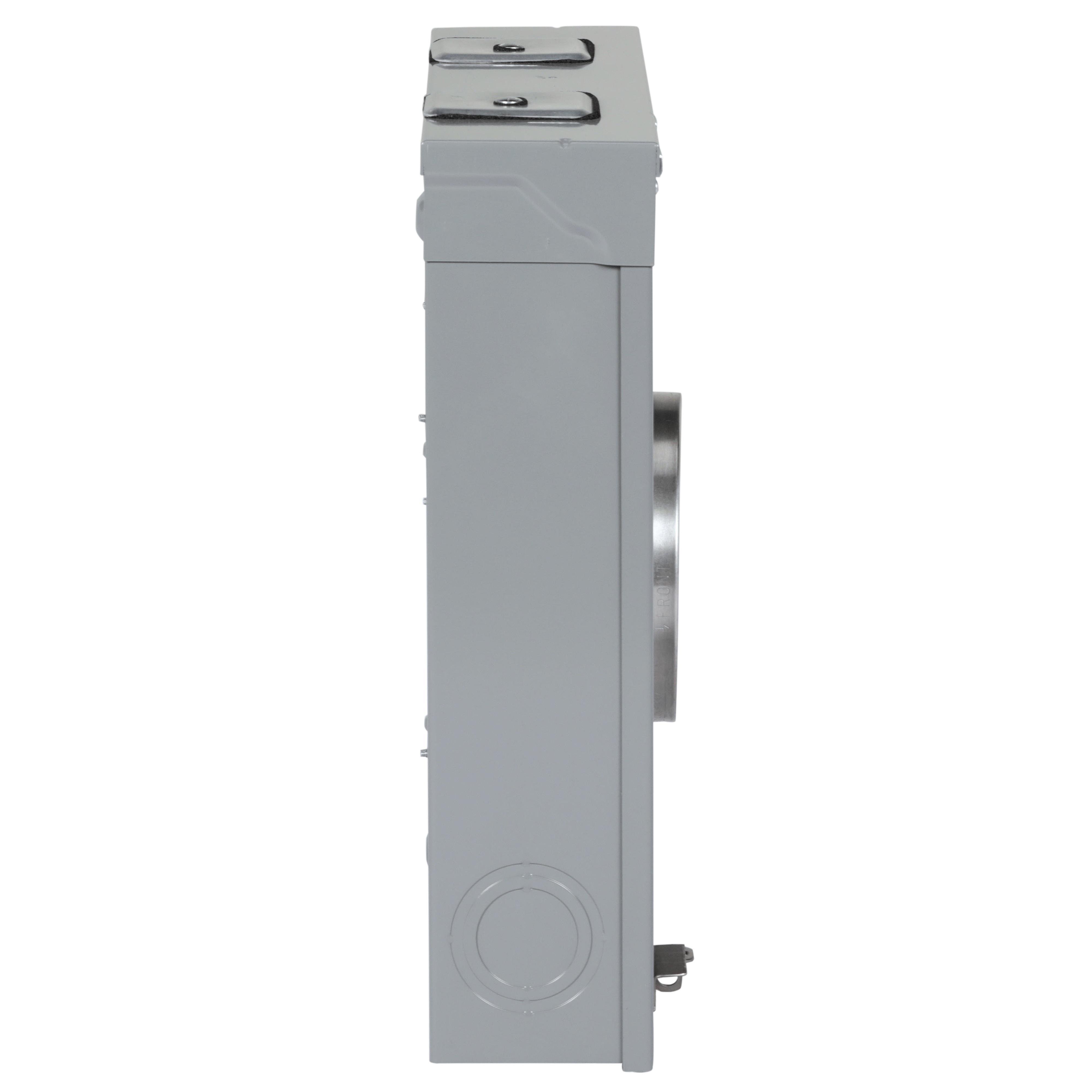 Picture of CQRA200 - Meter mains, QO, CSED, ringed socket, 200A, surface mount, no bypass, main breaker installed