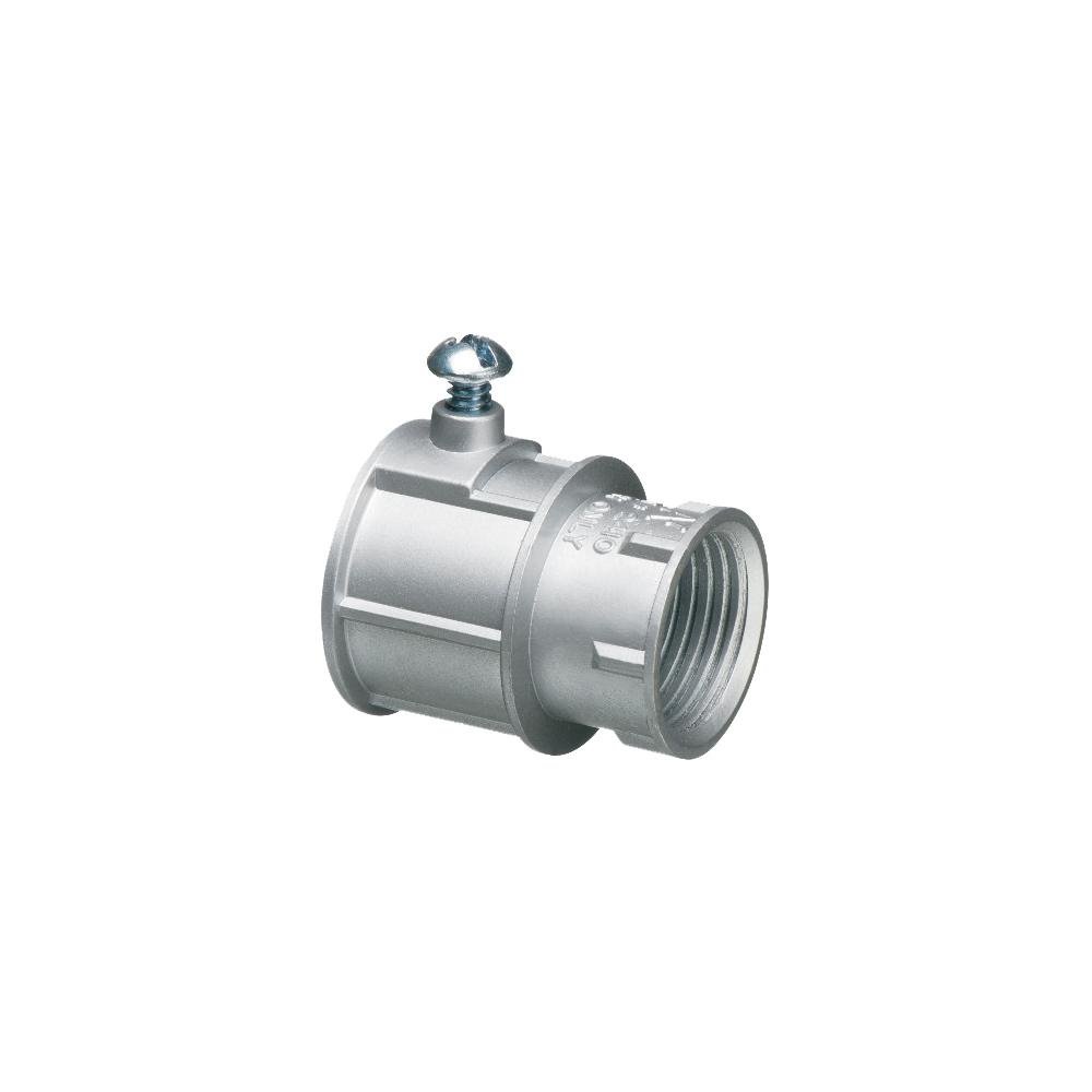 2410 - 3/4" EMT to 1/2" female threaded. Zinc combination coupling. set-screw EMT to RIGID