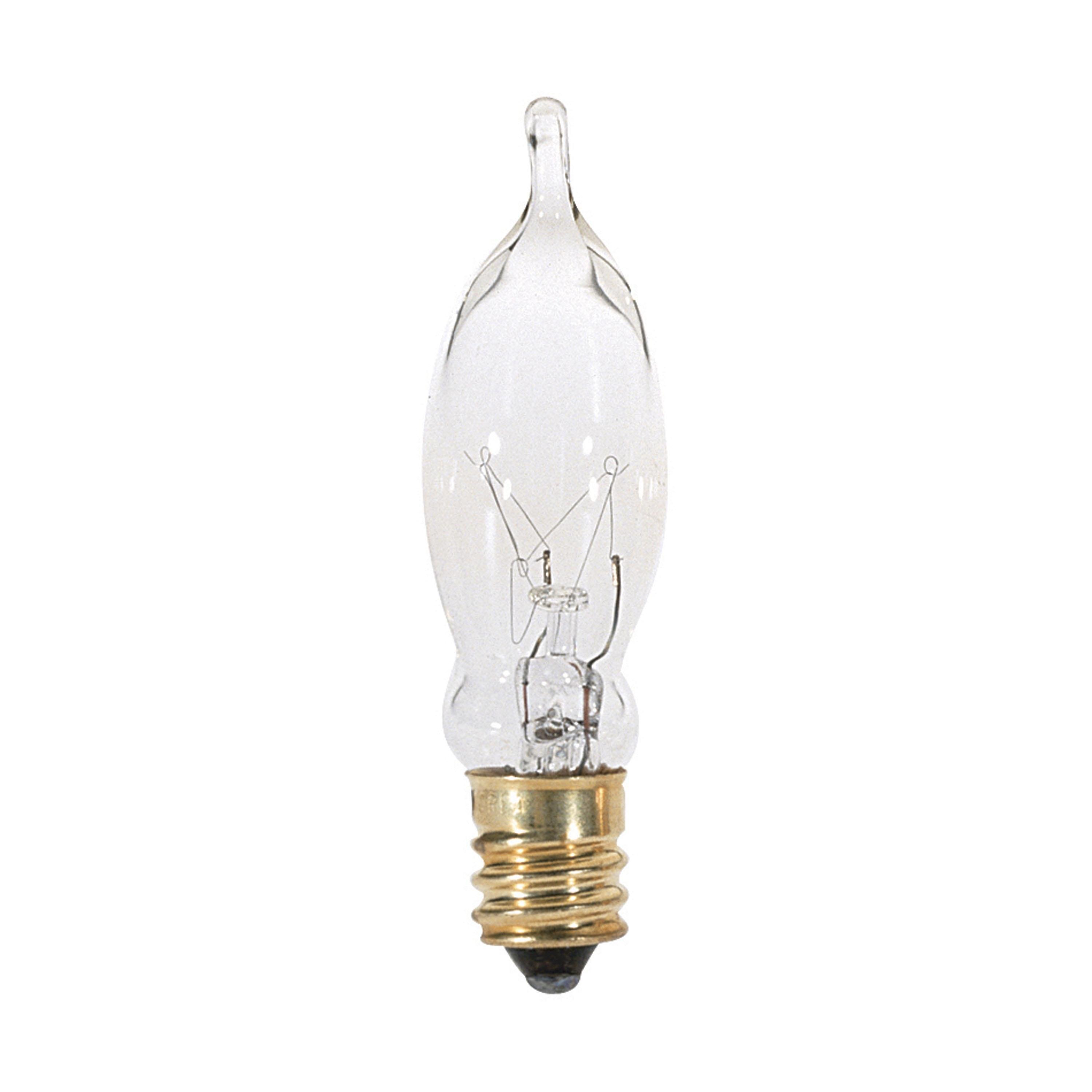S3241 - 7.5 Watt CA5 Incandescent - Clear - 1500 Average rated hours - 40 Lumens - Candelabra base - 120 Volt