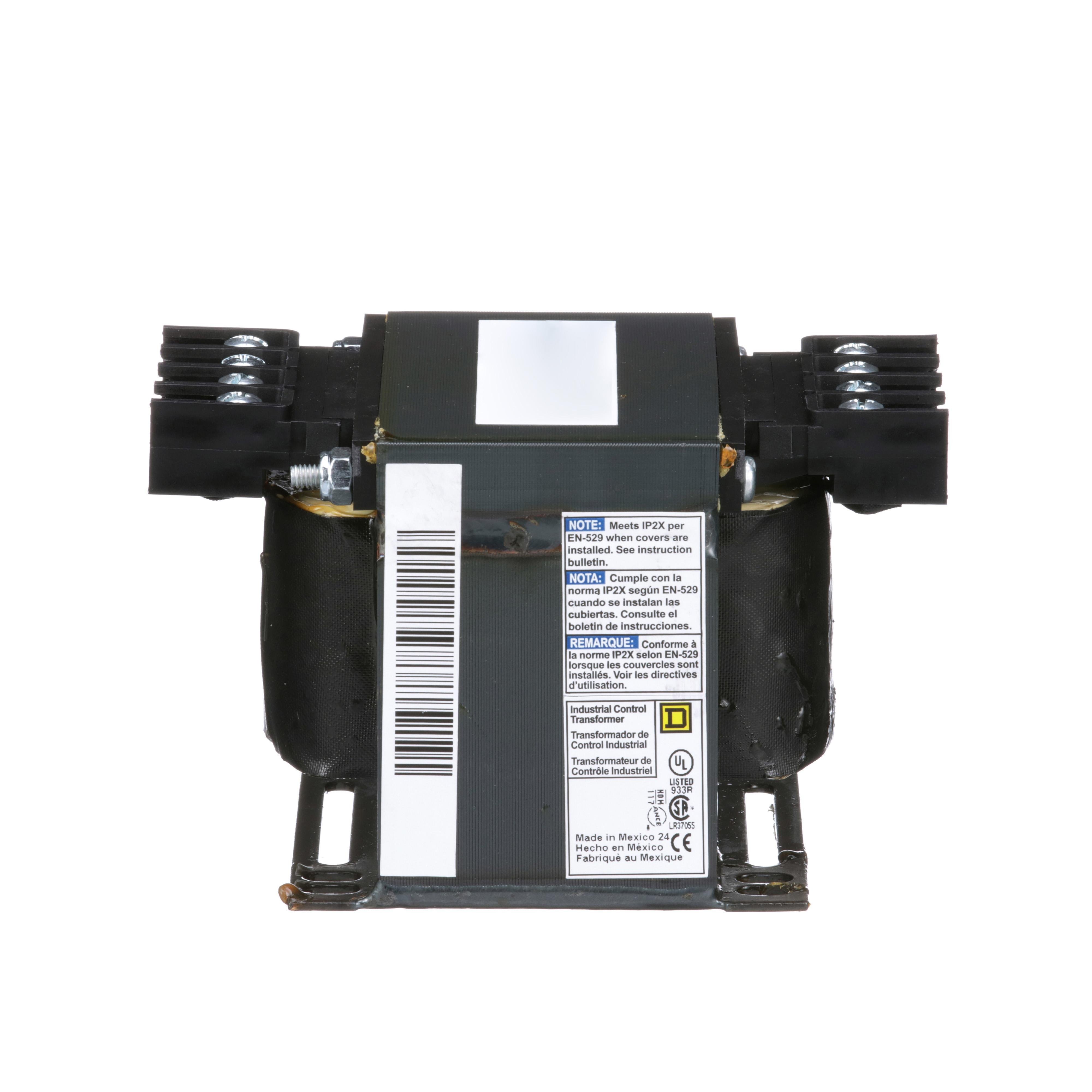 Picture of 9070T250D5 - Transformer, Type T, industrial control, 250VA, 1 phase, 600V primary, 120V secondary, 80C rise