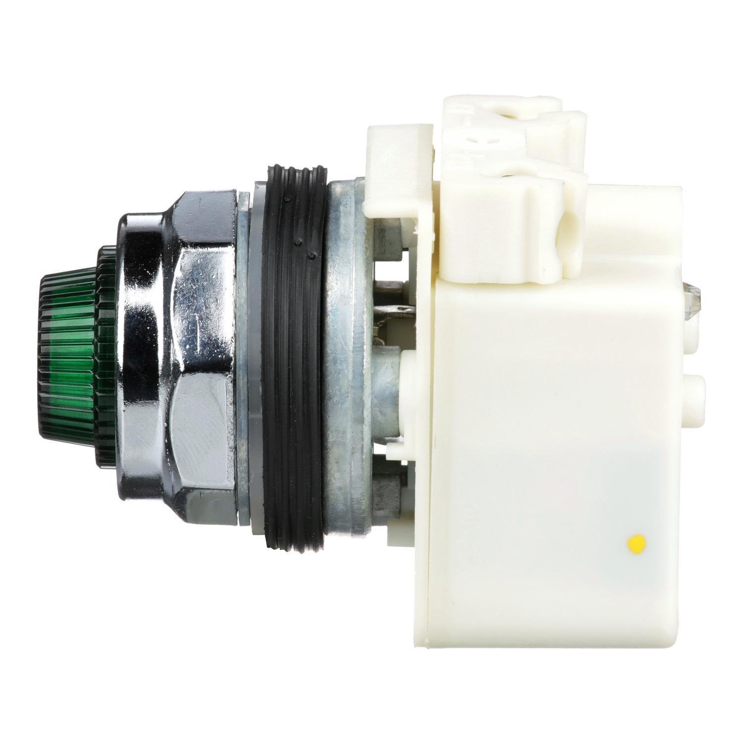 Picture of 9001KP1G31 - Pilot light, Harmony 9001K, metal, polycarbonate, fresnel lens, green, 30mm, 120VAC