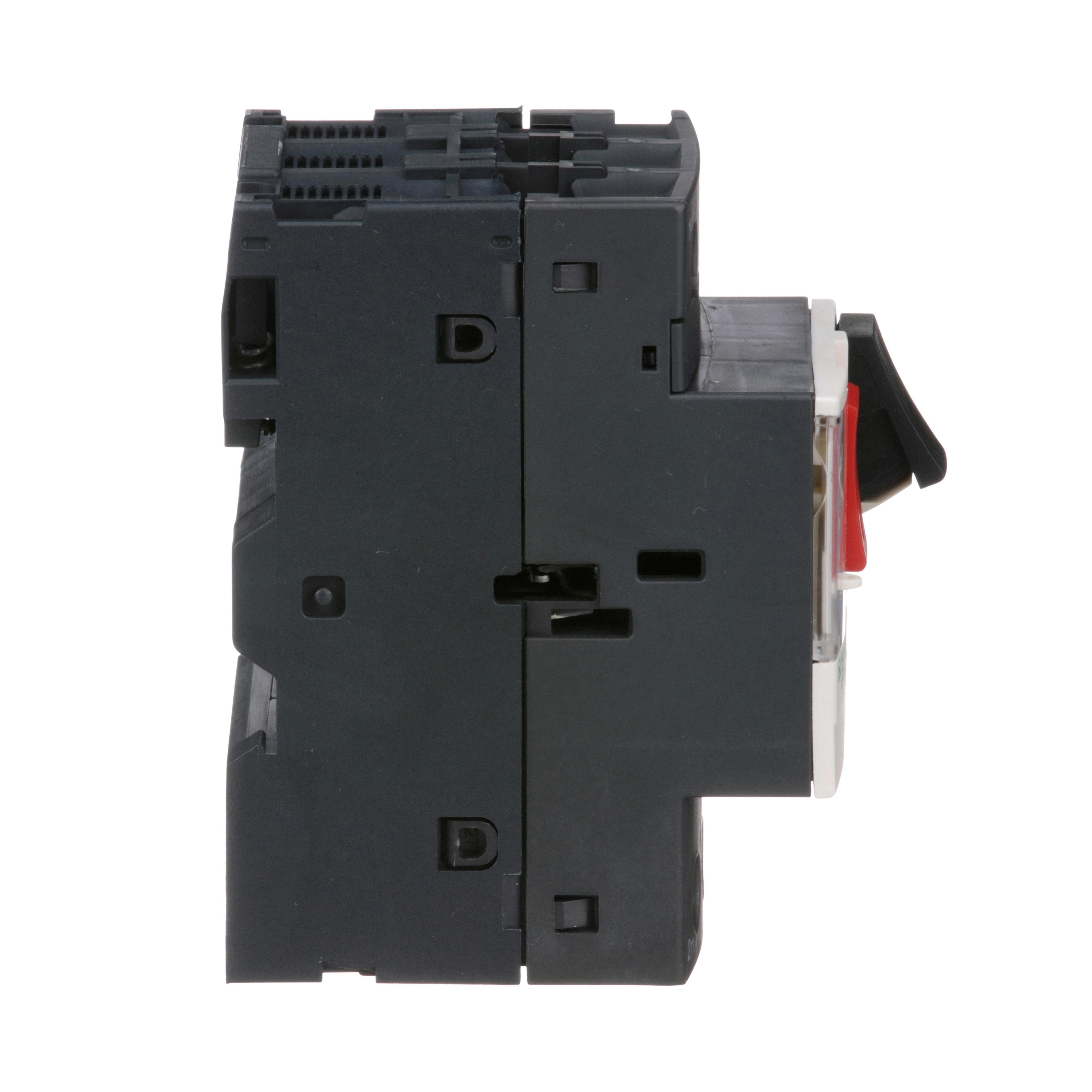 Picture of GV2ME21 - TeSys Deca Manual Starter and Protector, thermal magnetic circuit protector, push buttons, 17 to 23 A, screw clamp