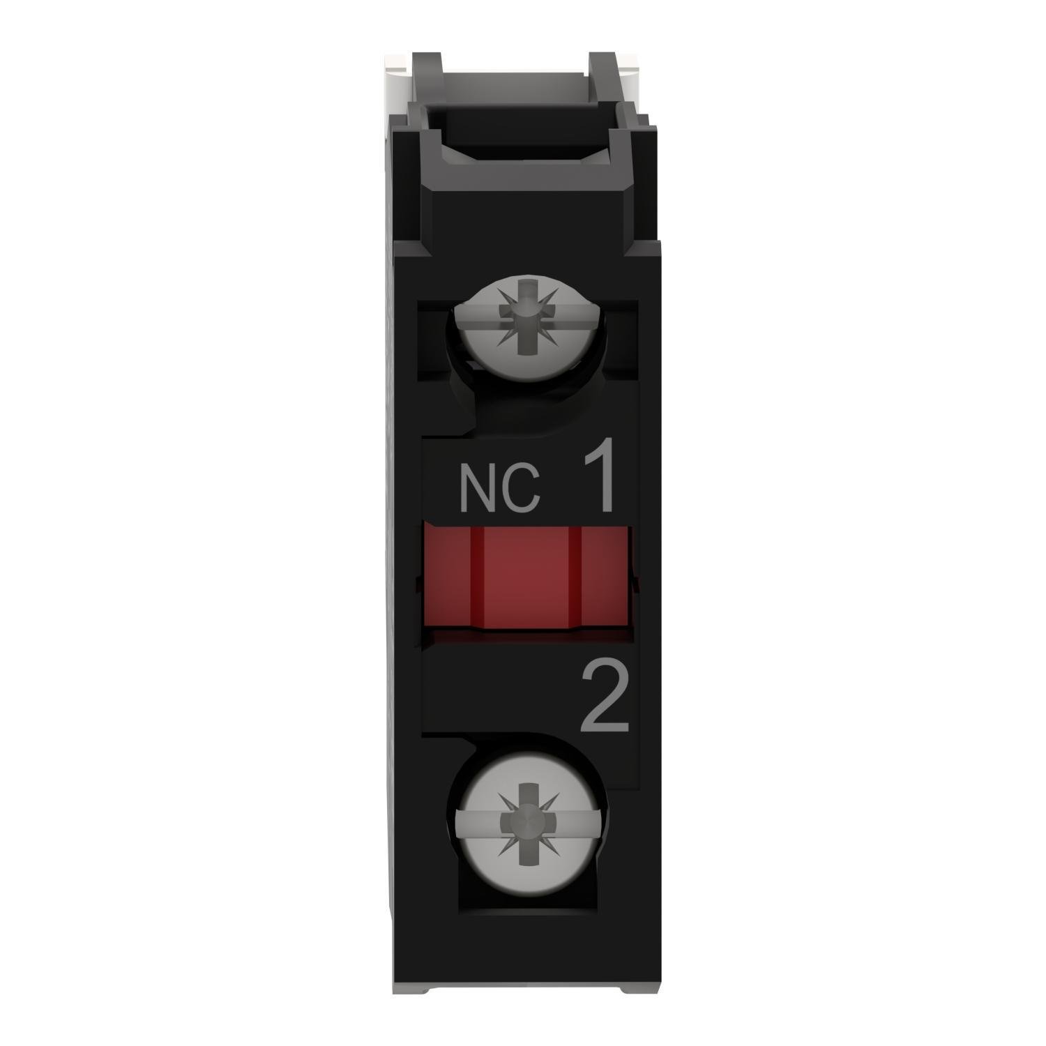 Picture of ZBE102 - Harmony, 22mm Push Button, add on contact block, 1 NC, screw clamp terminal