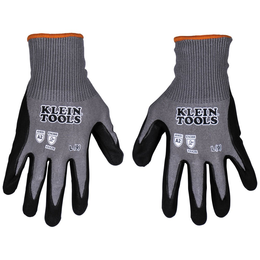 60585 - Knit Dipped Gloves, Cut Level A2, Touchscreen, Large, 2-Pair