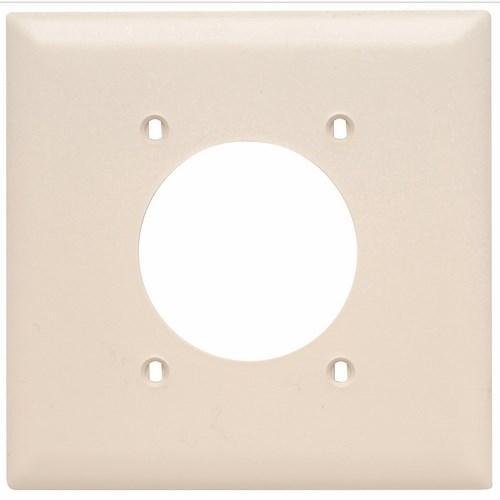 TP703-LA - TradeMaster® 2-Gang Nylon Wall Plate, 2.1563-in Power Outlet Receptacle Opening, 4 Mtg Holes, Light Almond
