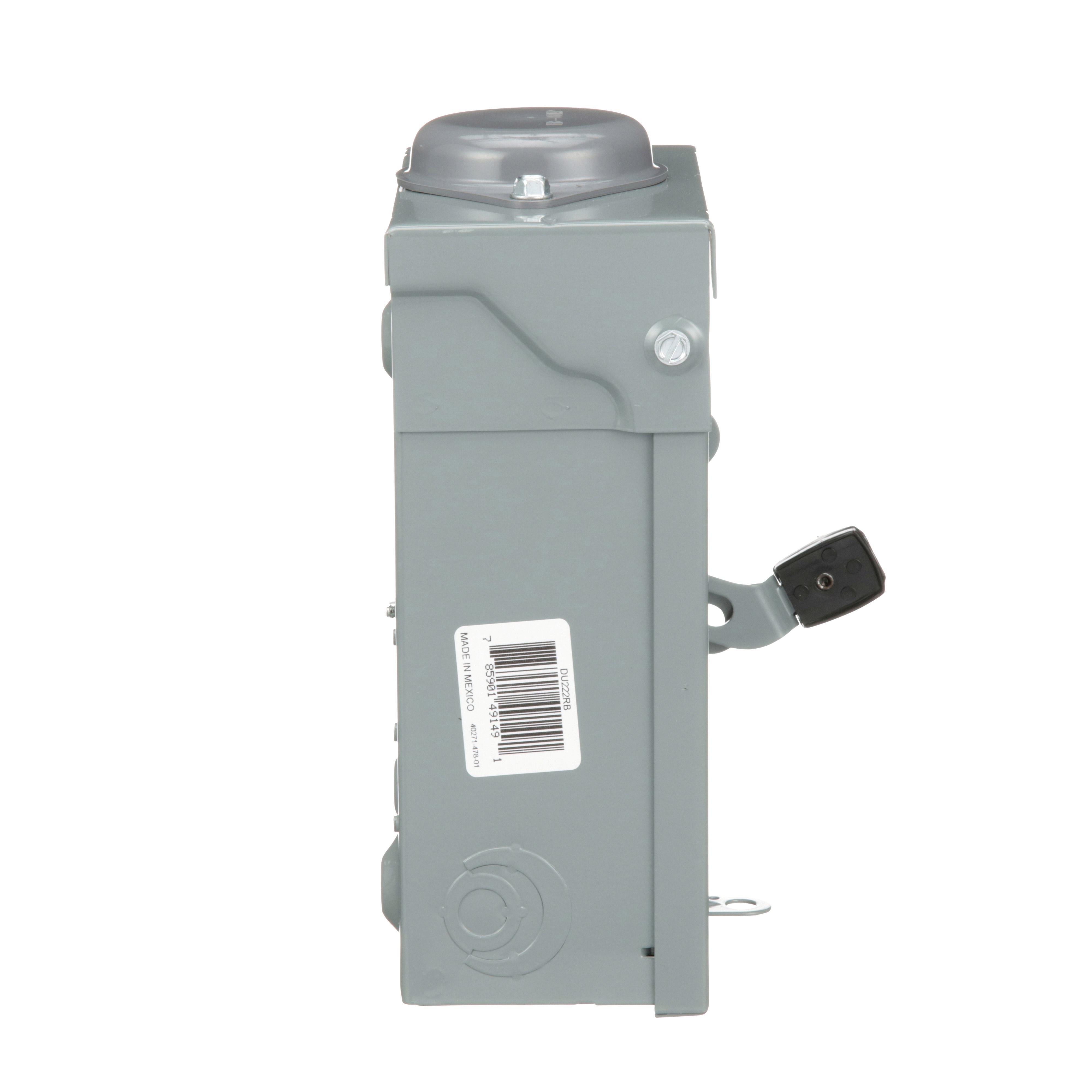 Picture of DU222RB - Safety switch, general duty, non fusible, 60A, 2 pole, 10hp, 240VAC, NEMA 3R, bolt on provision