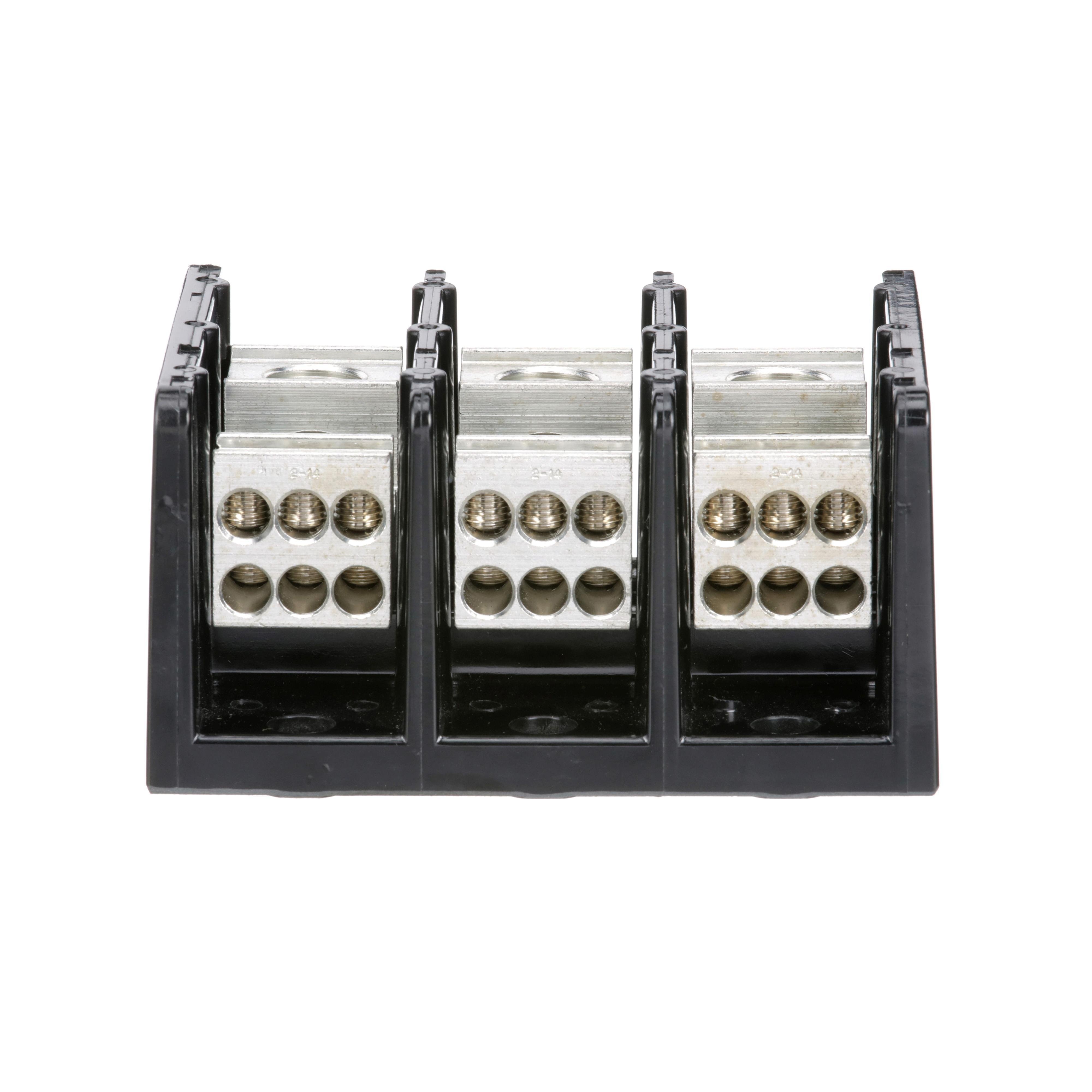 9080LBA363106 - Power distribution block, Linergy, 3 pole, 1 line, 6 load, 335A Cu, 270A Al, 600V