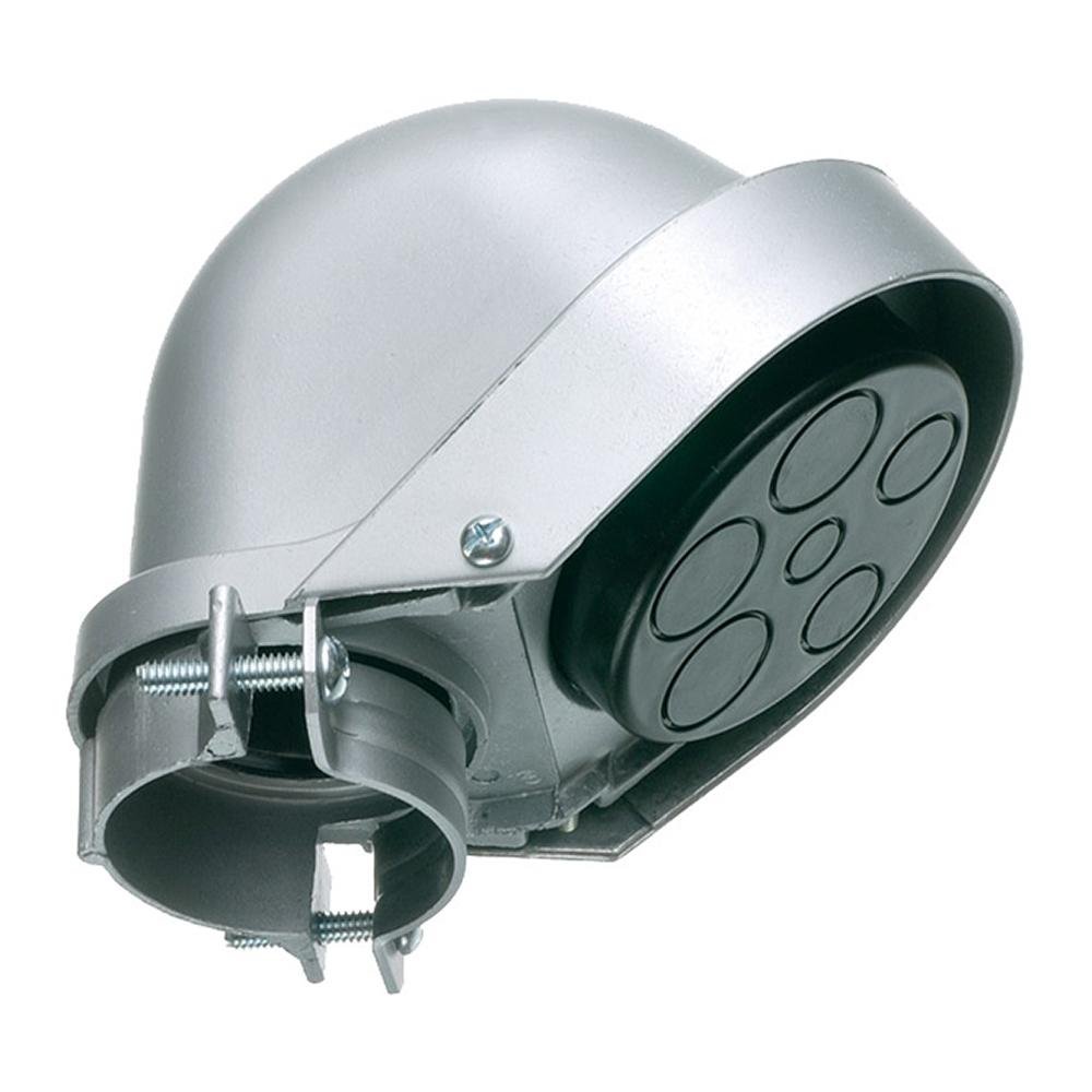 140 - 1/2" Aluminum entrance cap, clamp on type for rigid IMC and EMT. Hole Sizes 4 at .30