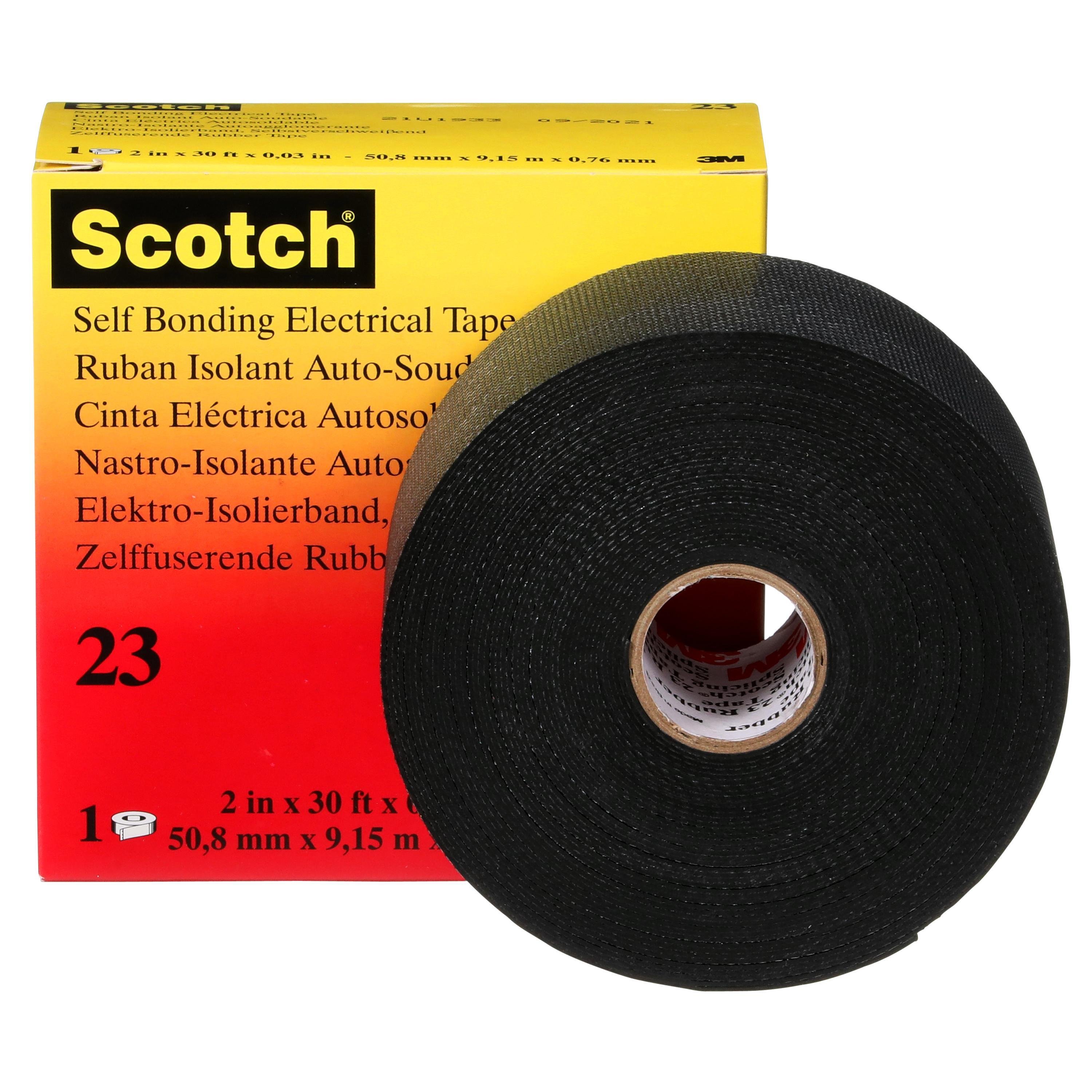 23-2INX30FT - Scotch Rubber Splicing Tape 23, 2 in x 30 ft, Black, 1 roll/carton, 16 rolls/case