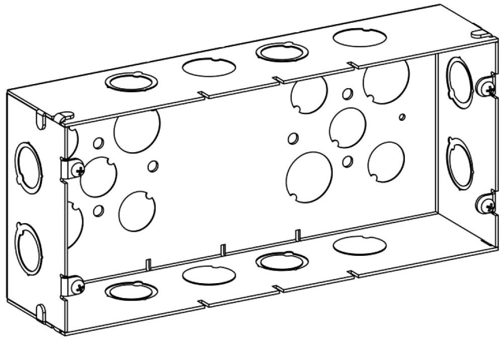 SDBL-4 - 2-1/2" DEEP, 4-GANG MULTIGANG DEEP SWITCH BOX WITH 3/4" & 1" KO