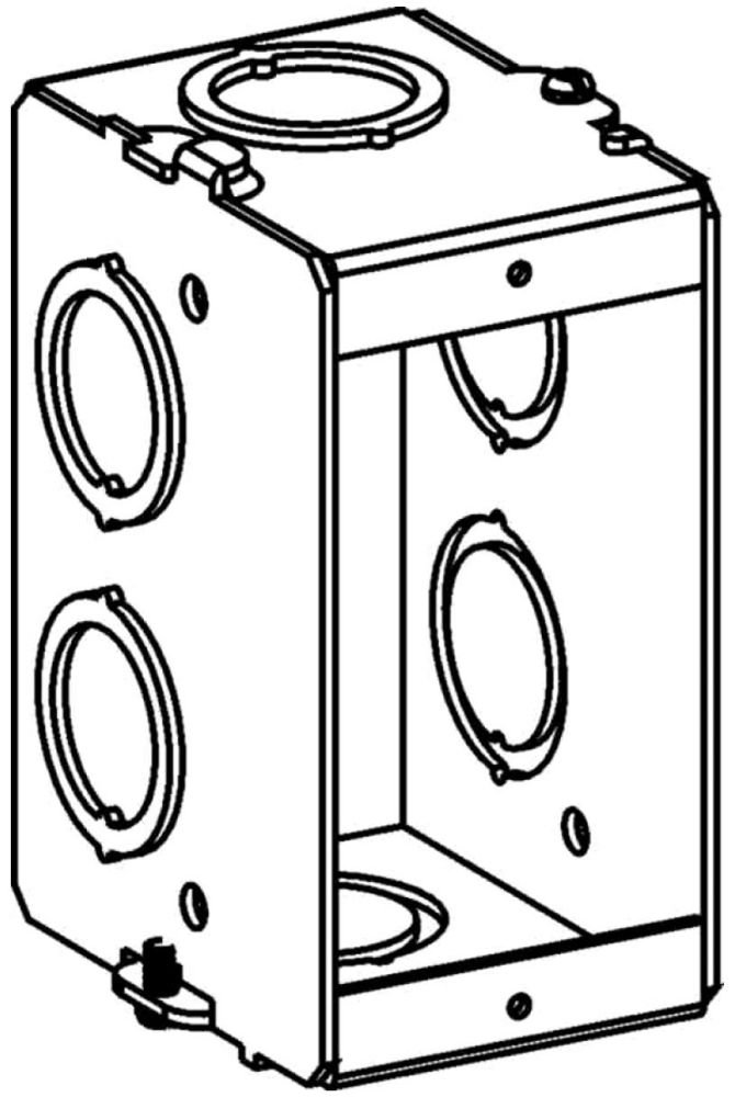 Picture of MSBG-1 - 2-1/2" DEEP, GANGABLE 1-GANG MASONRY BOX WITH CKO
