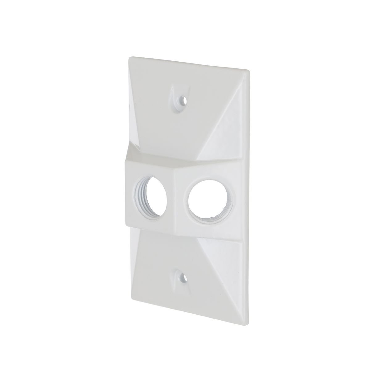 5189-1 - 1-Gang Weatherproof Cluster Cover, Three 1/2 in. Threaded Outlets, White