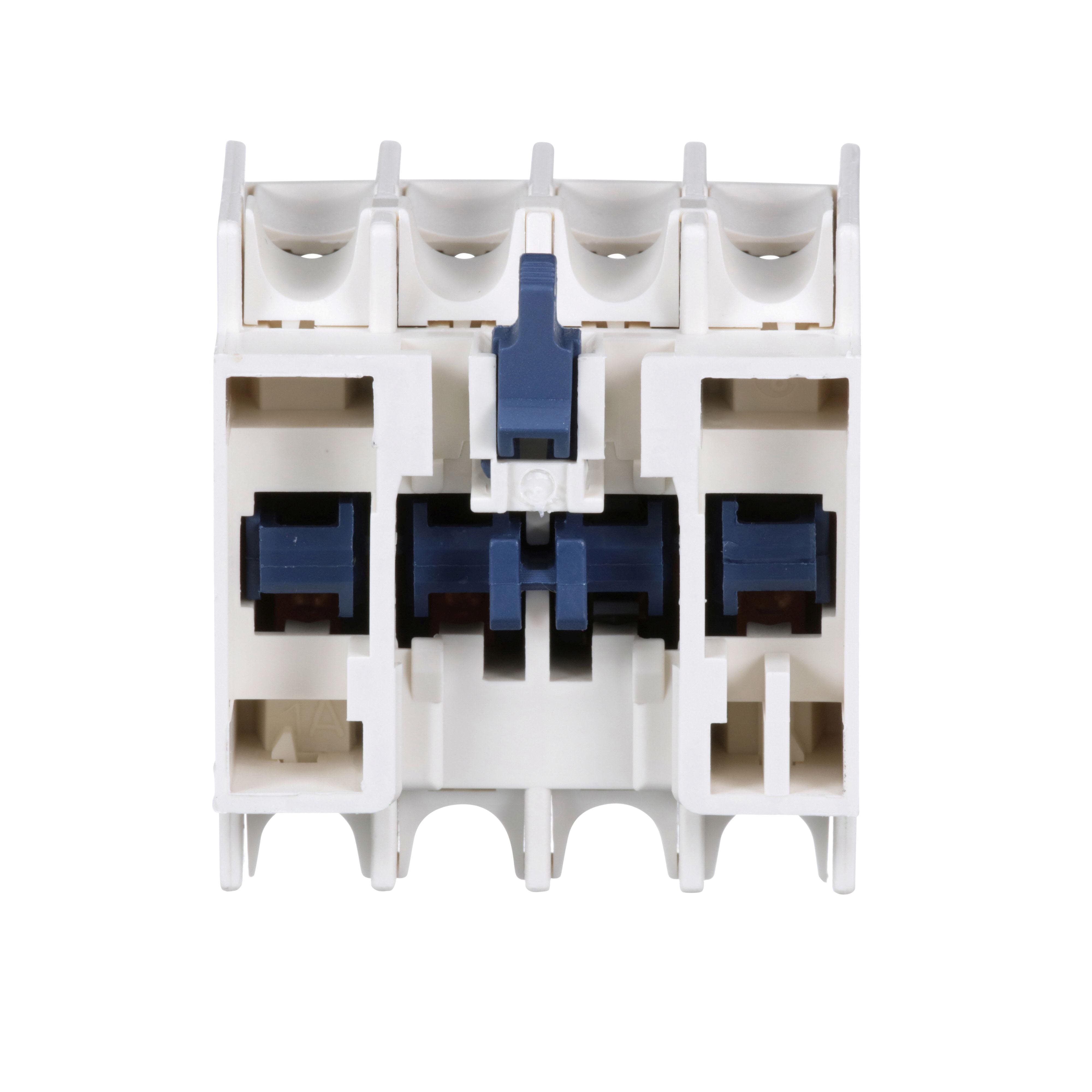 Picture of LADN31 - TeSys Deca, auxiliary contact block, 3 NO and 1 NC, top mount, screw clamp terminals, for LC1D09 to LC1D150 contactors