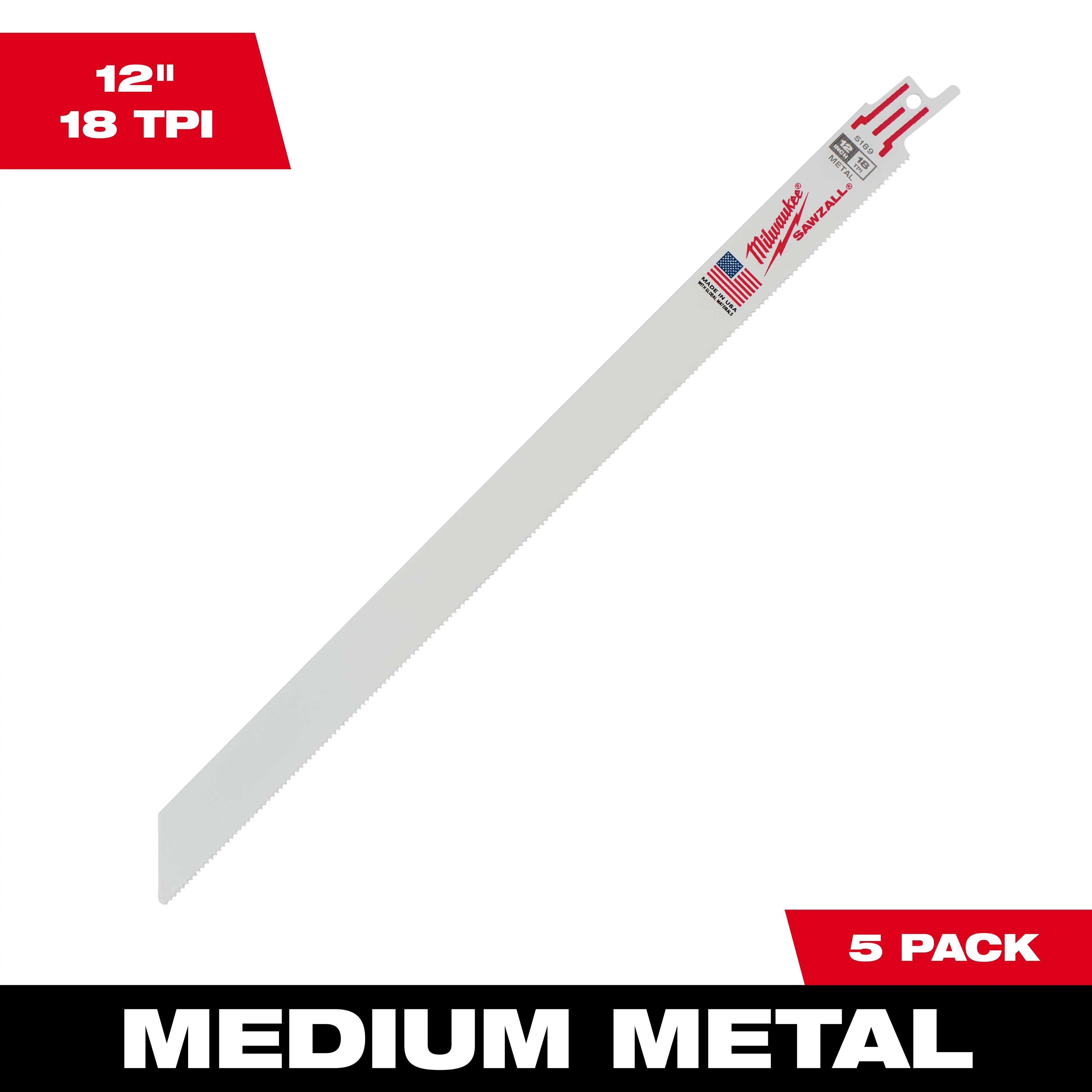 Picture of 48-00-5189 - 12 in., 18 TPI SAWZALL® Blades 5PK
