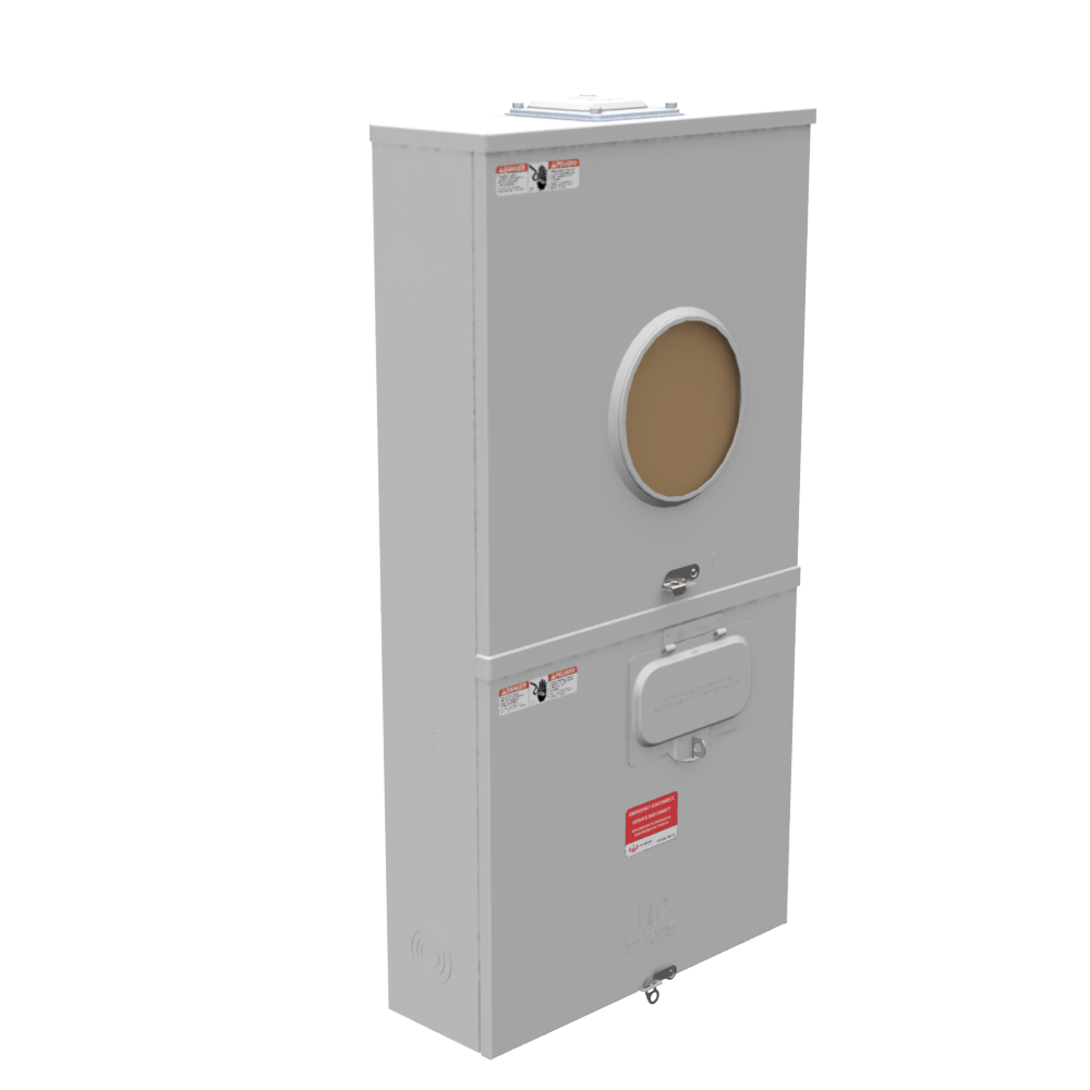 U5140-RXL-200-BL - 4 Terminal Ringless Large Hub Open Adapt To Small Closing Plate Lever Bypass 1-200 Ampere Main Breaker 9-16 In Barrel Lock With Bracket Provision Wide Shell