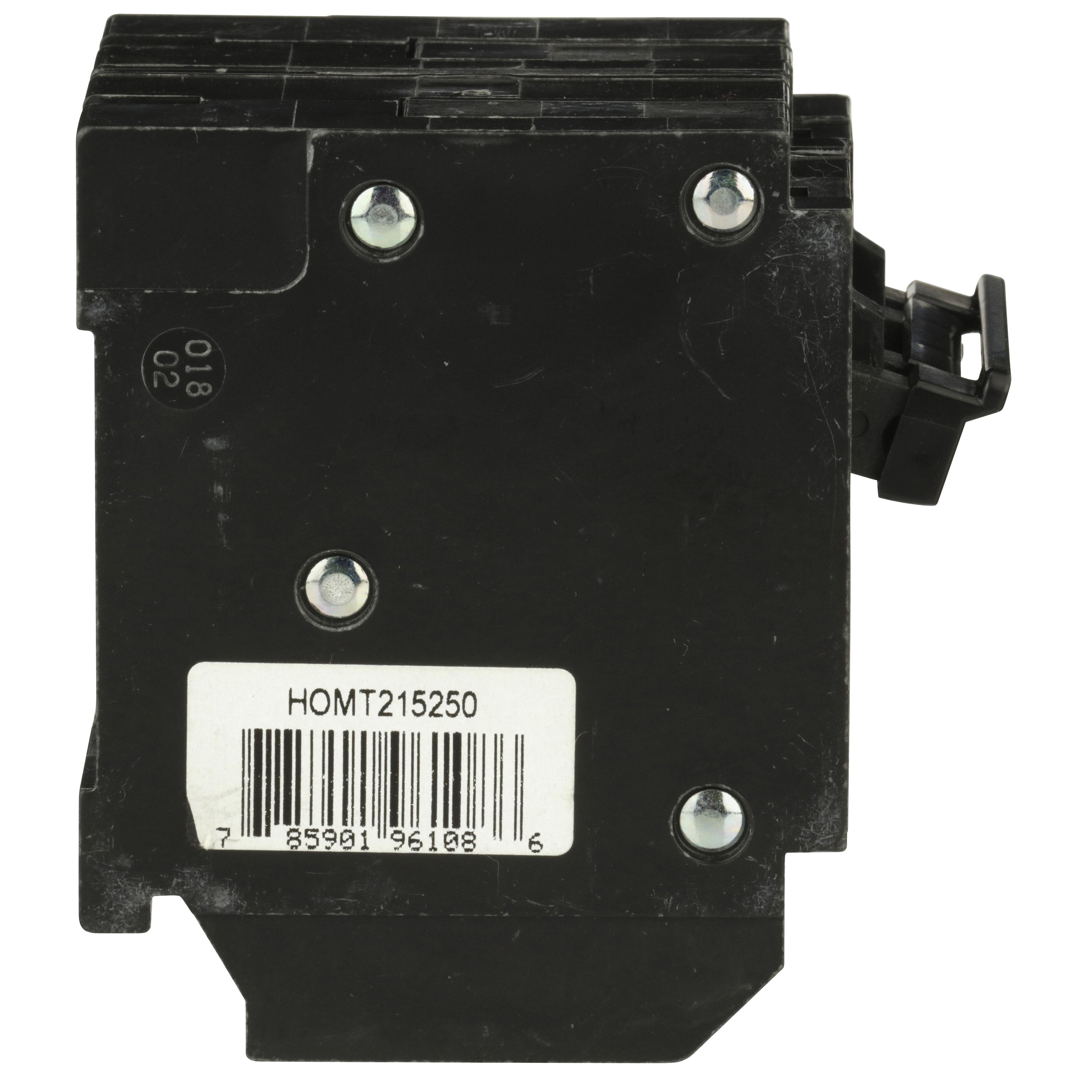 Picture of HOMT215250 - Quad tandem circuit breaker, Homeline, 1 x 2 pole at 15A, 1 x 2 pole at 50A, 120/240VAC, 10kA AIR, plug in, UL
