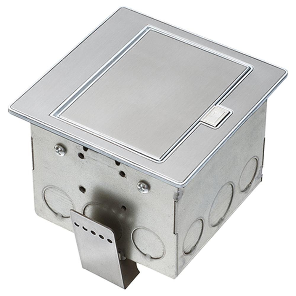Picture of FLBT4400SS - Square Stainless steel counter top box. Comes with a 20 amp tamper resistant decorator style receptacle.