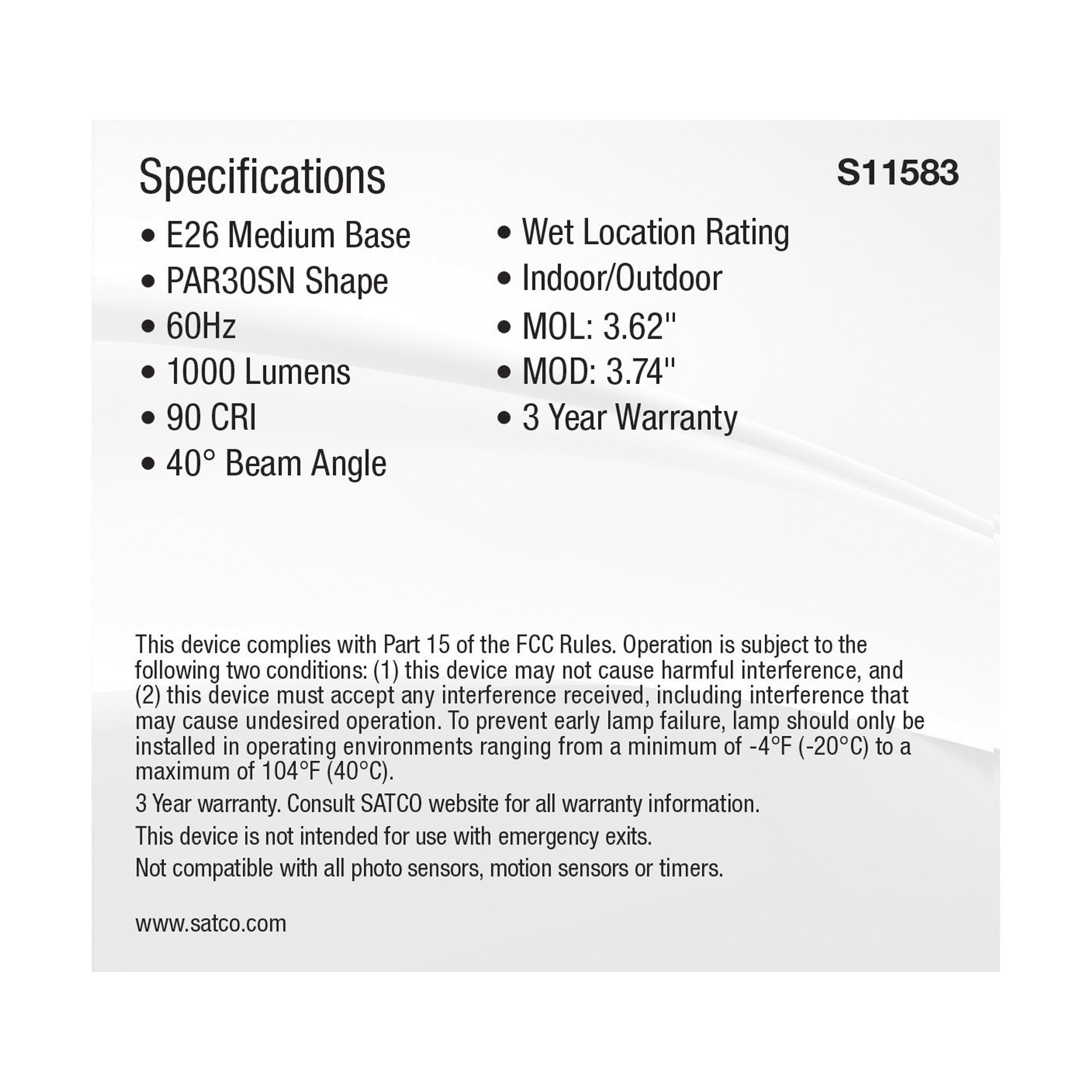Picture of S11583 - 11 Watt PAR30SN LED - Medium Base - Silver Finish - CCT Selectable - 120 Volt - 40 Degree Beam Angle
