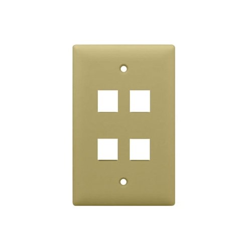 WP3404-IV - 1-Gang, 4-Port Wall Plate, Ivory