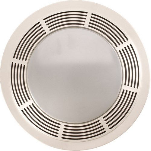 750 - Broan® 100 CFM Ventilation Fan with Light and Night Light, Round White Grille with Glass Lens, 5.0 Sones