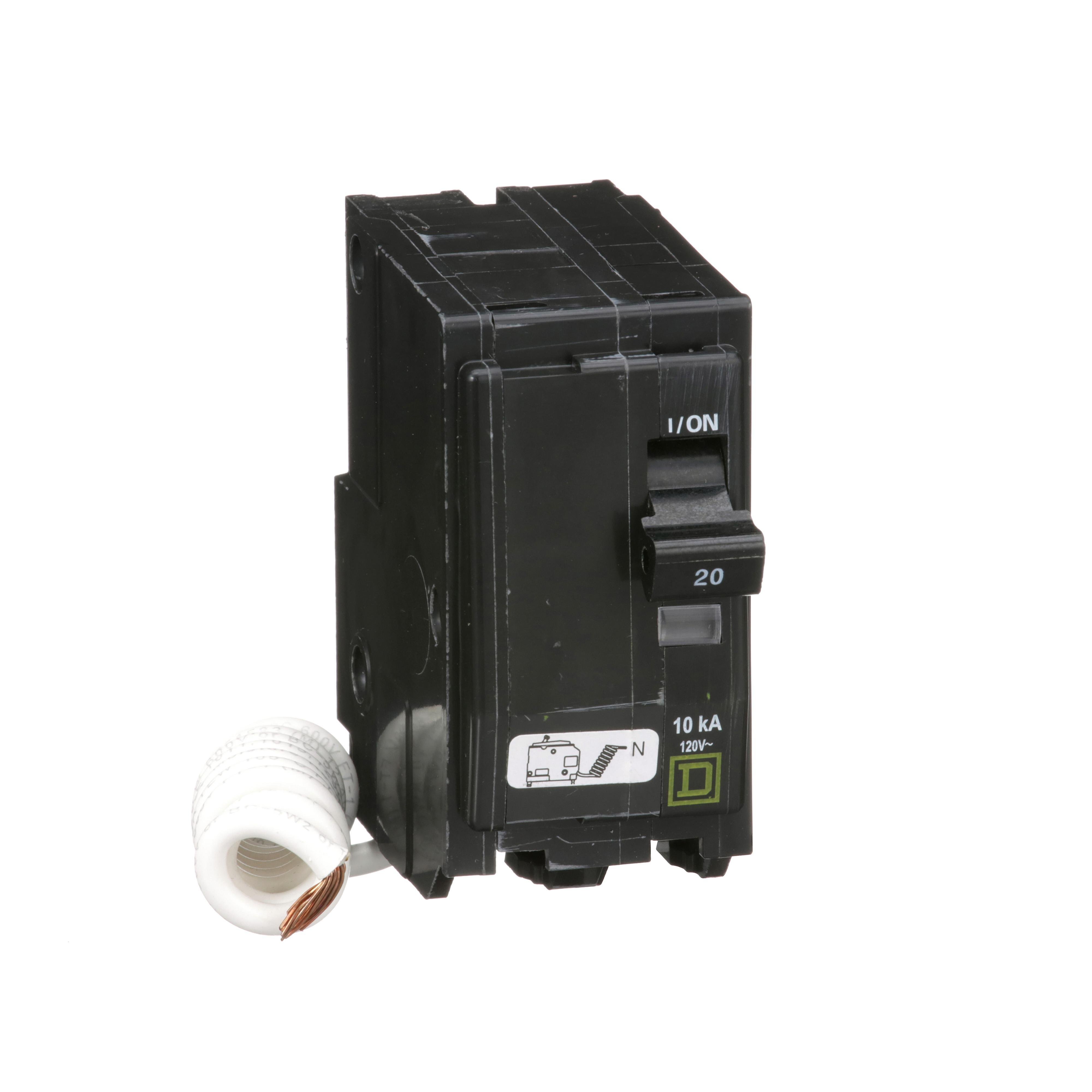 QO220SWN - Mini circuit breaker, QO, 20A, 2 pole, 120VAC, 10kA, plug in, switch neutral