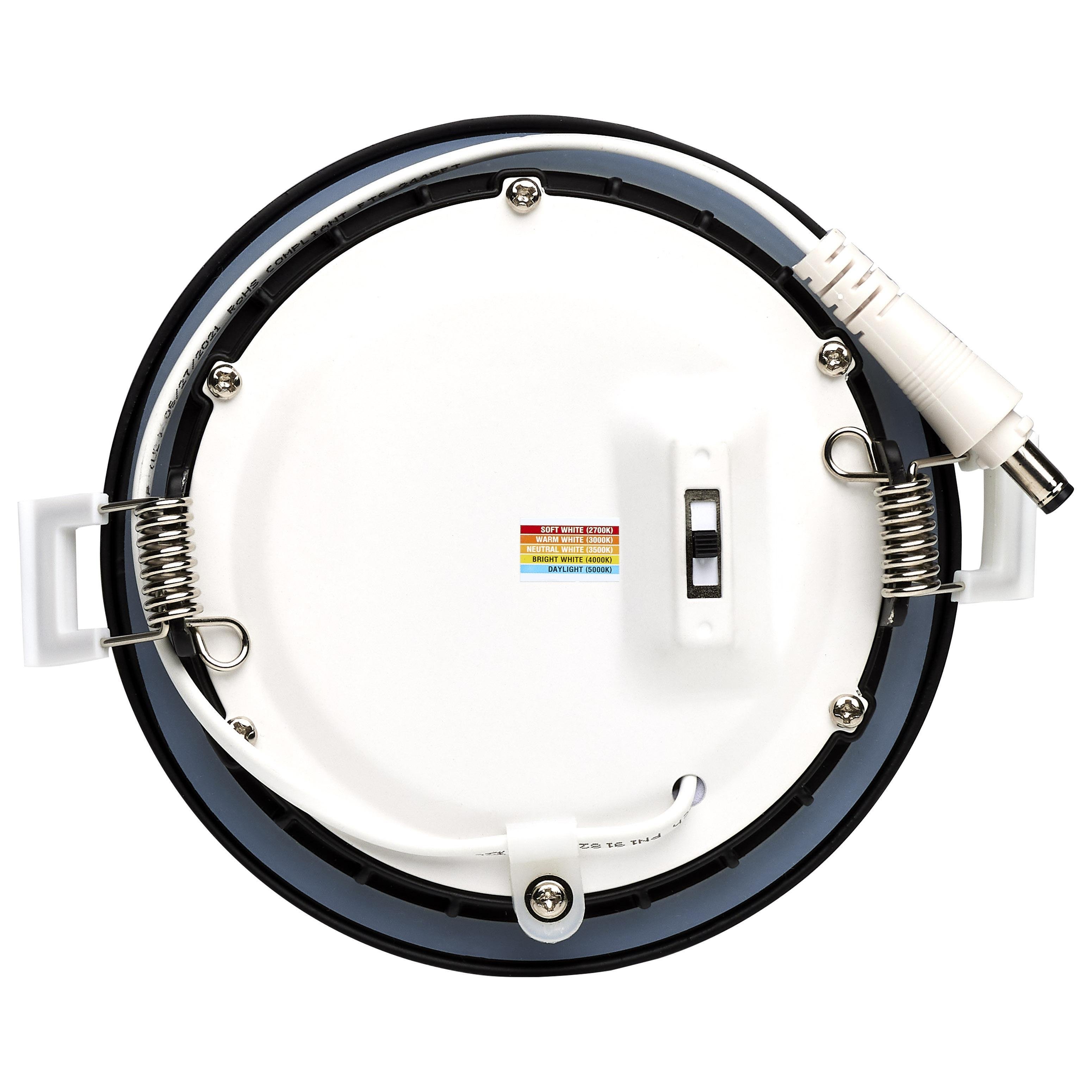 Picture of S11874 - 10 Watt - LED Direct Wire Downlight - Edge-lit - 4 inch - CCT Selectable - 120 volt - Dimmable - Round - Remote Driver - Black Finish