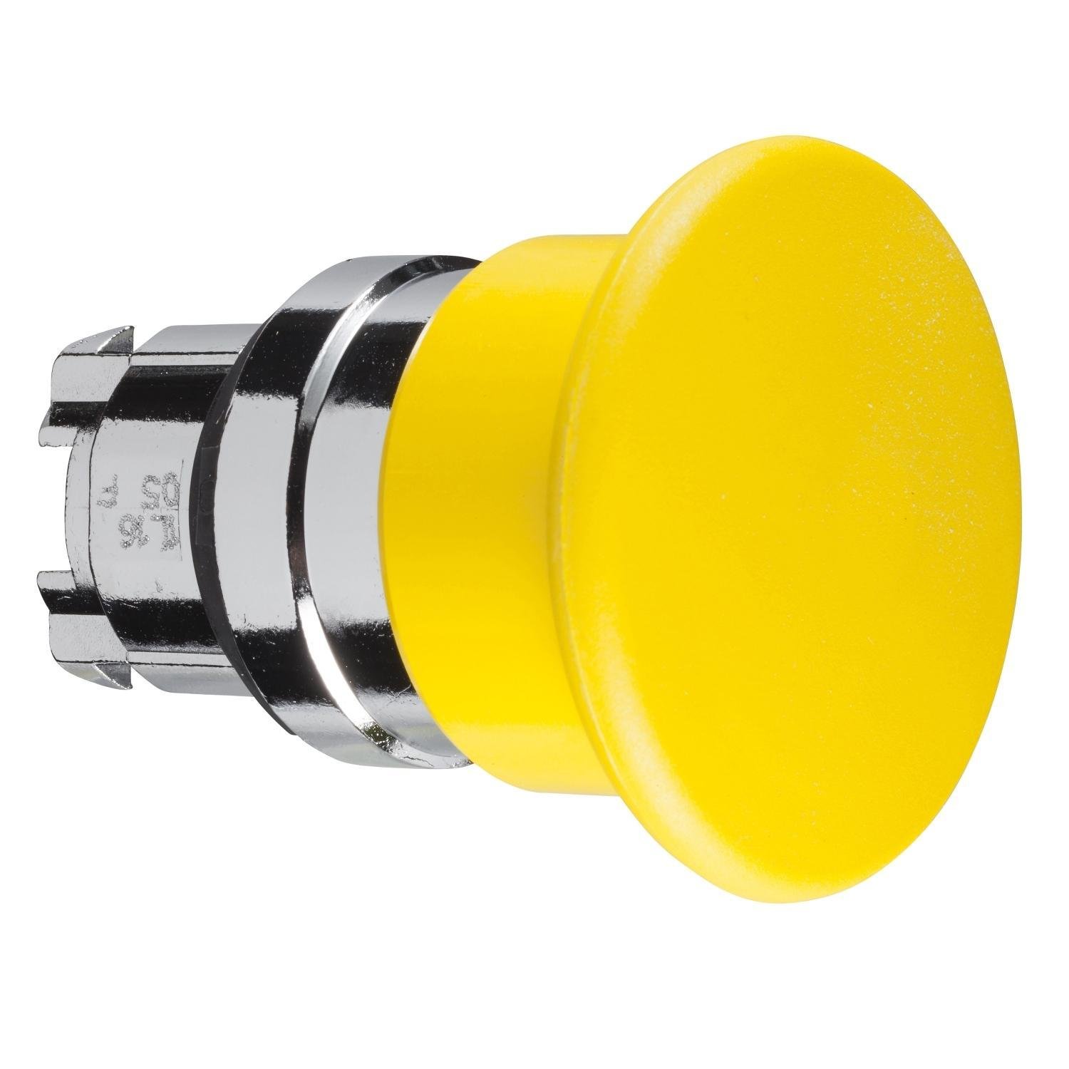 Picture of ZB4BC5 - Head for non illuminated pushbutton, Harmony XB4, mushroom 40mm, metal, yellow, 22mm, spring return