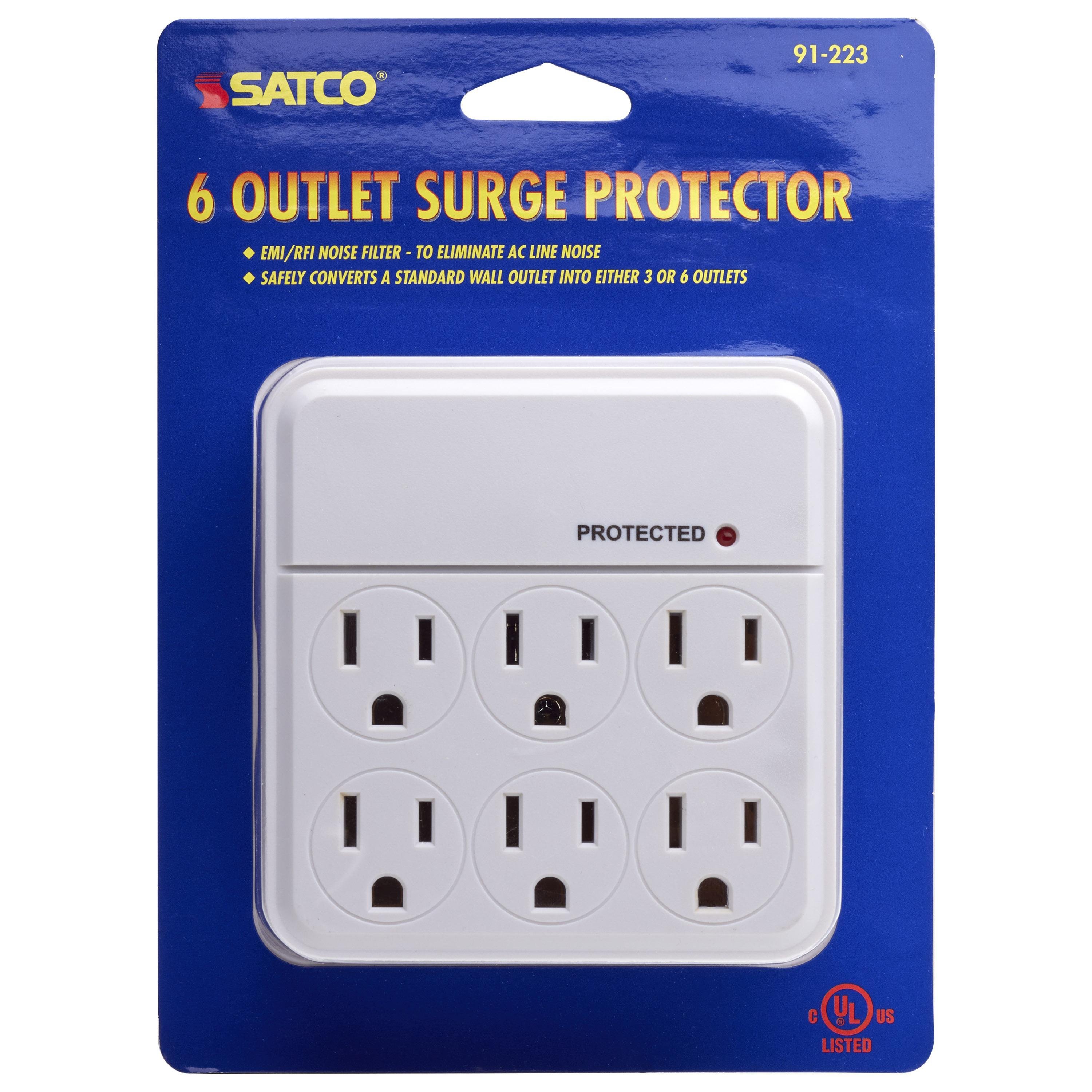 Picture of 91-223 - 6 Outlet Surge Wall Tap, Indoor Use Only, 540 Joules, 15A-120V, 1800W