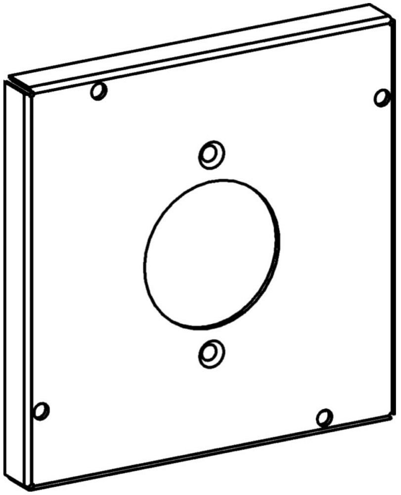 5506 - RAISED 1/2", 4-11/16" SQUARE (5S) 30A LOCKING, 1.75" DIAMETER POWER OUTLET INDUSTRIAL COVER