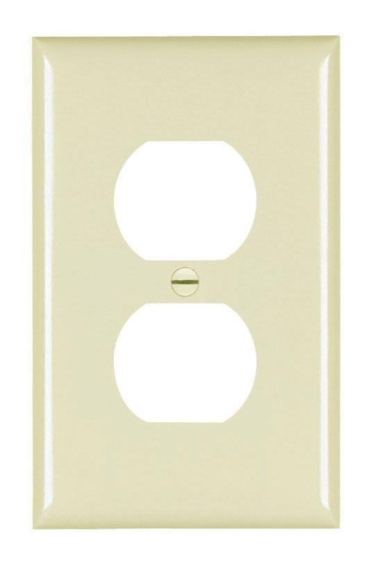 TradeMaster® Jumbo 1-Gang Nylon Wall Plate, 1 Duplex Receptacle Opening, Light Almond
