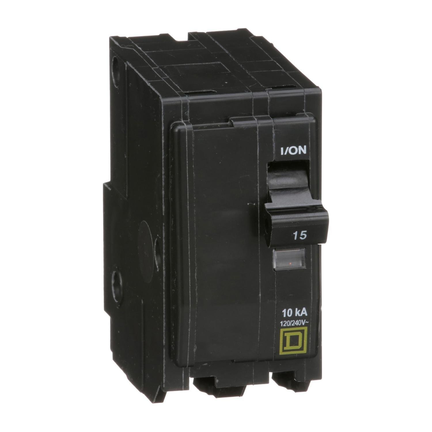 Picture of QO215 - Mini circuit breaker, QO, 15A, 2 pole, 120/240VAC, 10kA, plug in