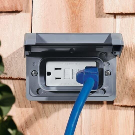 E98GHGN-CAR - HORIZ WP GFCI RCPT BOX CVR GRY 10PK