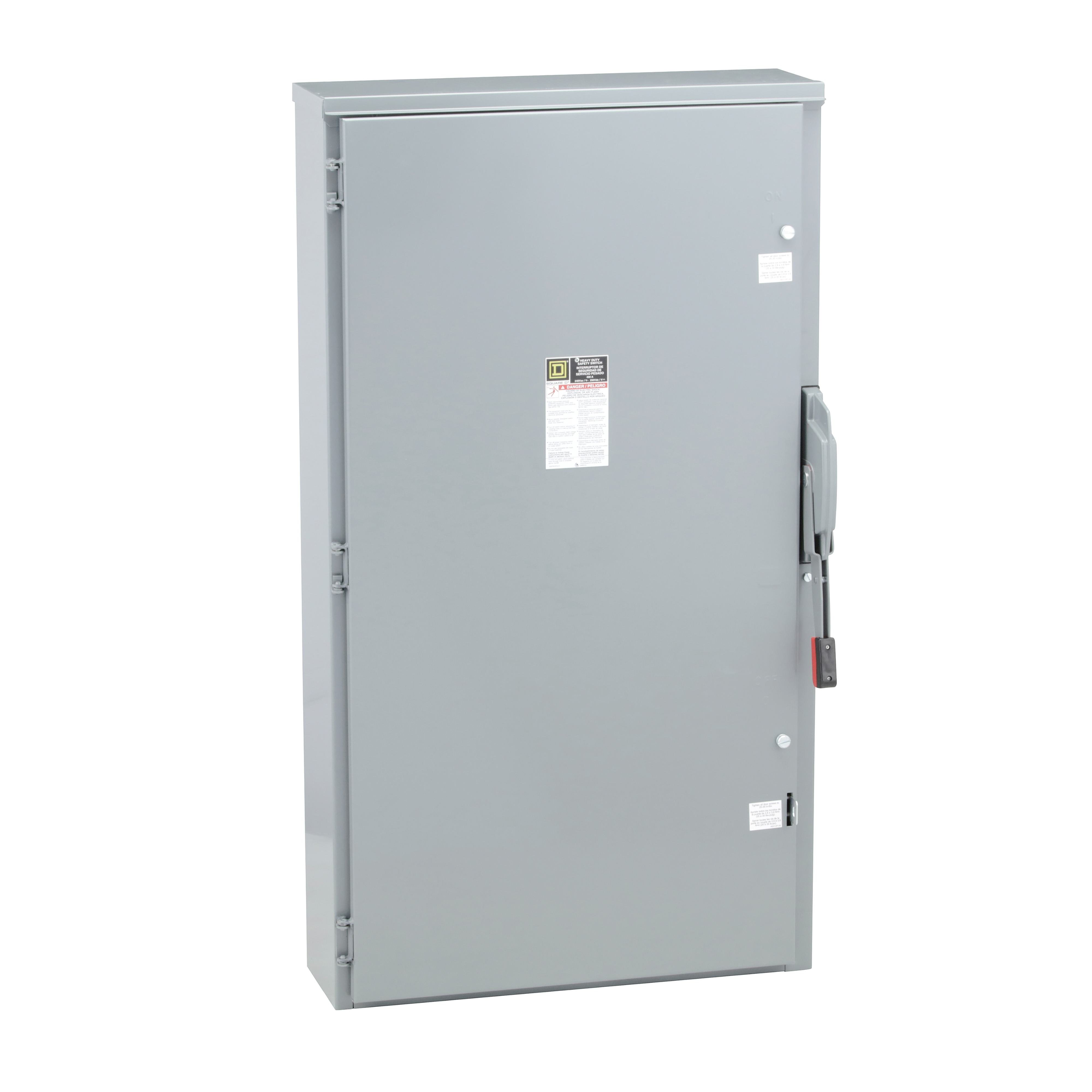 H325NR - Safety switch, heavy duty, fusible, 400A, 4 wire, 3 pole, 1 neutral, 125hp, 240VAC/250VDC, NEMA 3R