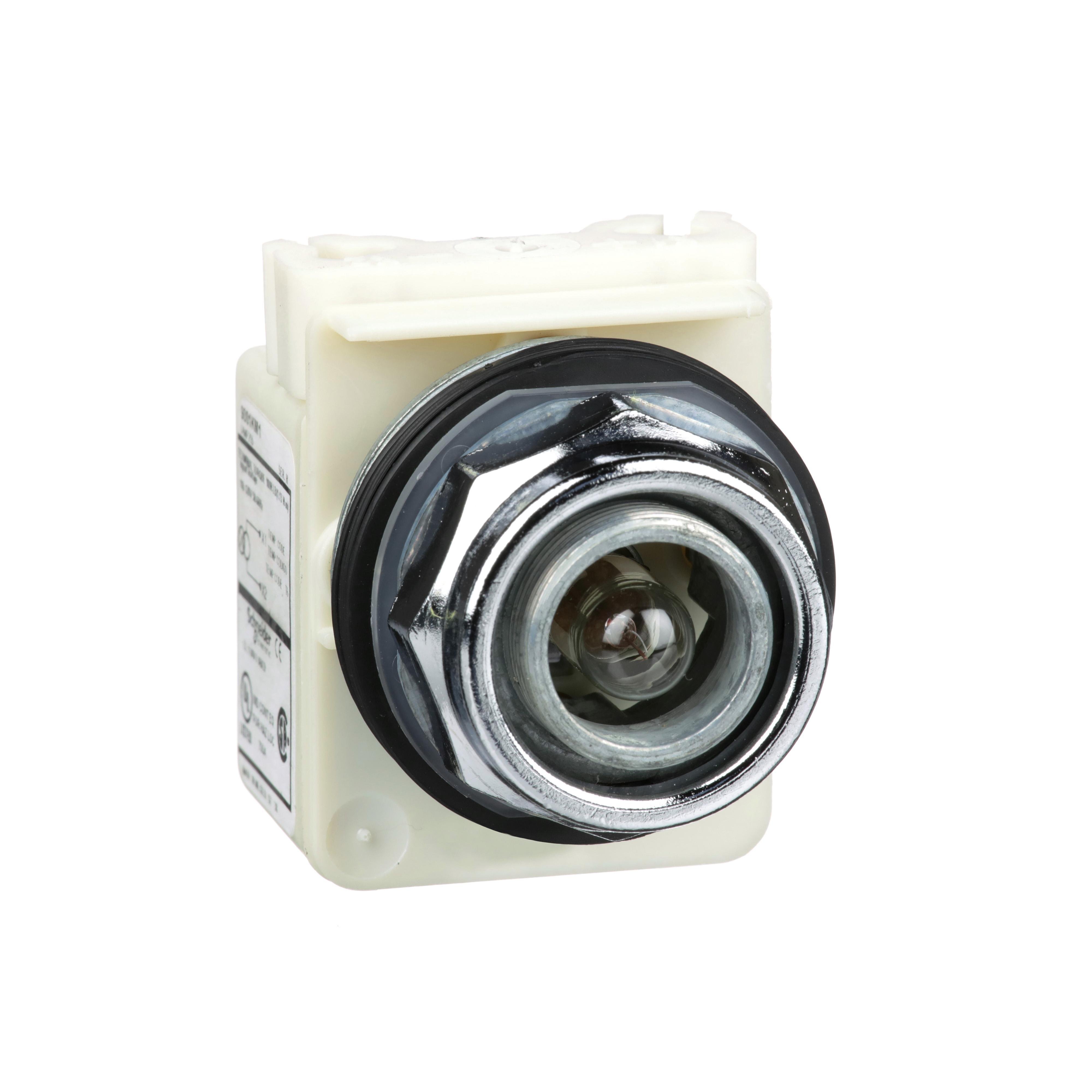 Picture of 9001KP1 - Pilot light head, Harmony 9001K, metal, without cap, 30mm, 120VAC