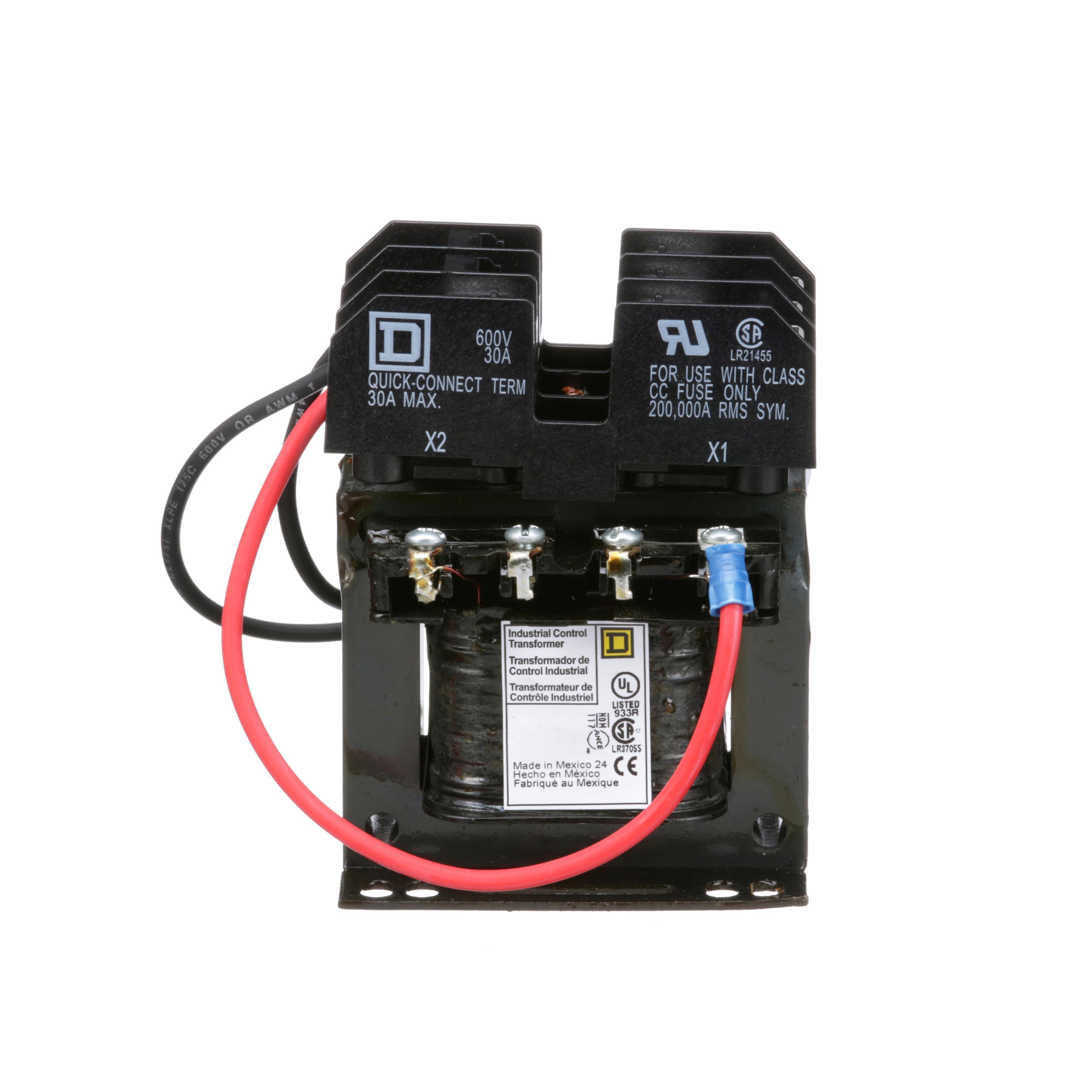 Picture of 9070TF50D1 - Industrial control transformer, Type TF, 1 phase, 50VA, 240x480V primary, 120V secondary, 50/60Hz