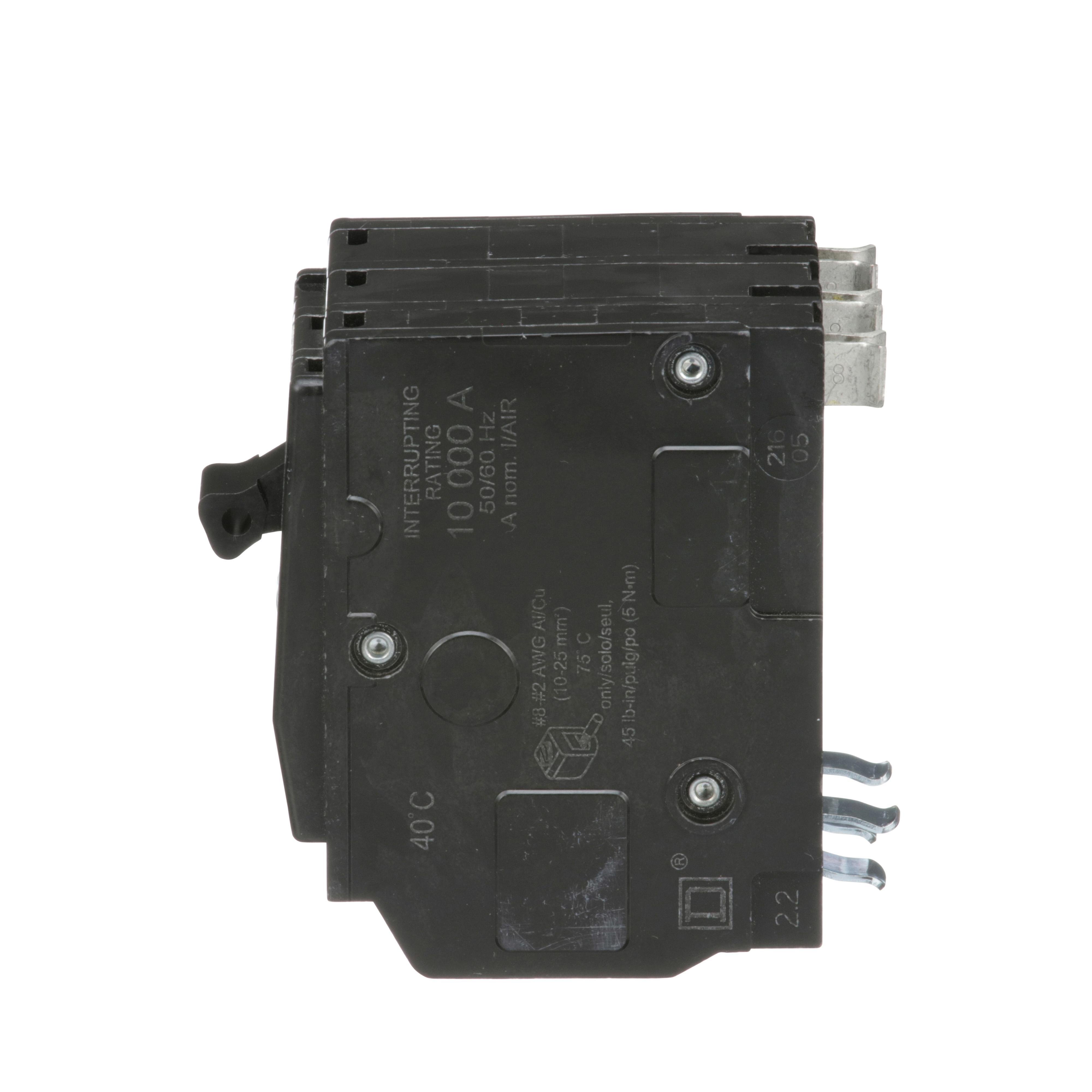 Picture of QO360 - Mini circuit breaker, QO, 60A, 3 pole, 120/240VAC, 10kA, plug in