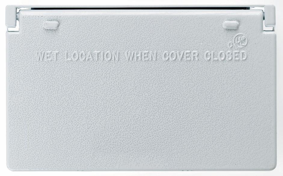 CA26-WH - Cast Weatherproof Decorator/GFCI Horizontal Cover, Self-Closing, White