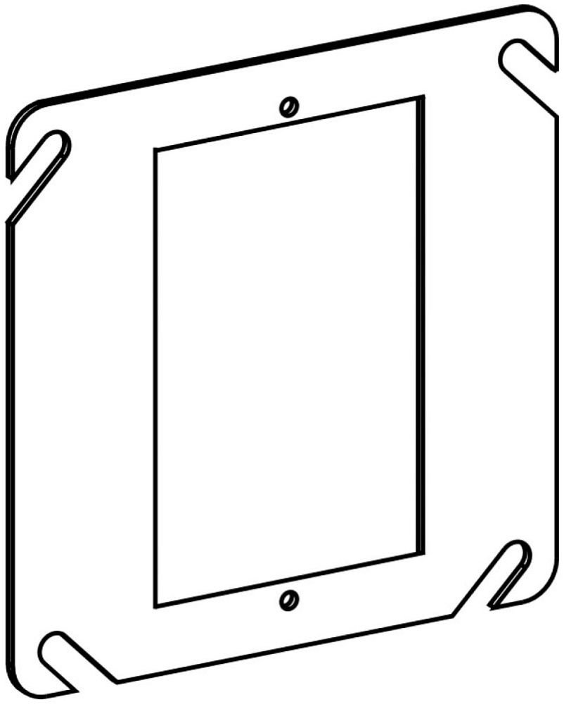 41000 - FLAT, 4" SQUARE (4S) 1-GANG RING