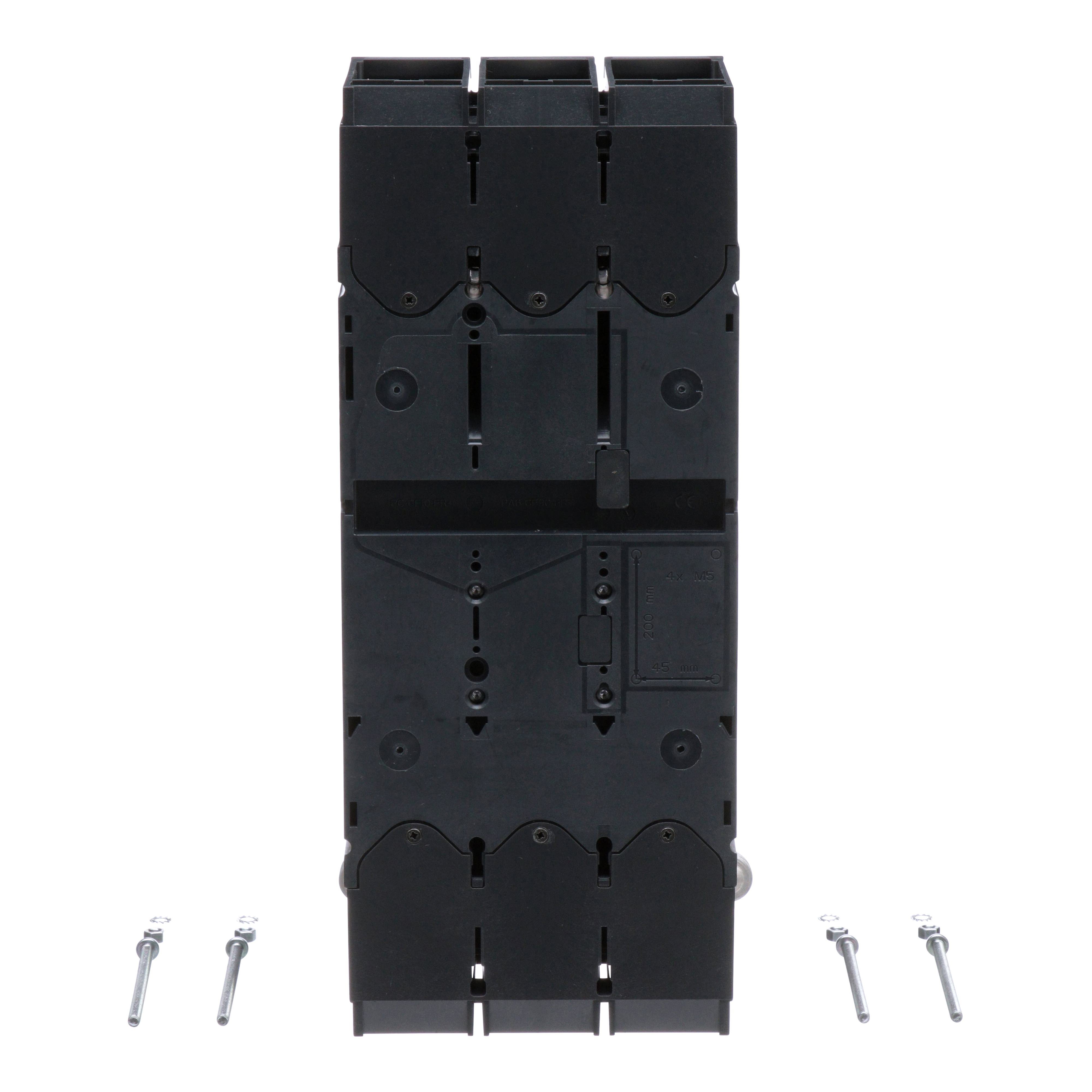 Picture of LGL36600U31X - Circuit breaker, PowerPacT L, 600A, 3 pole, 600VAC, 18kA, lugs, MicroLogic 3.3, 80%