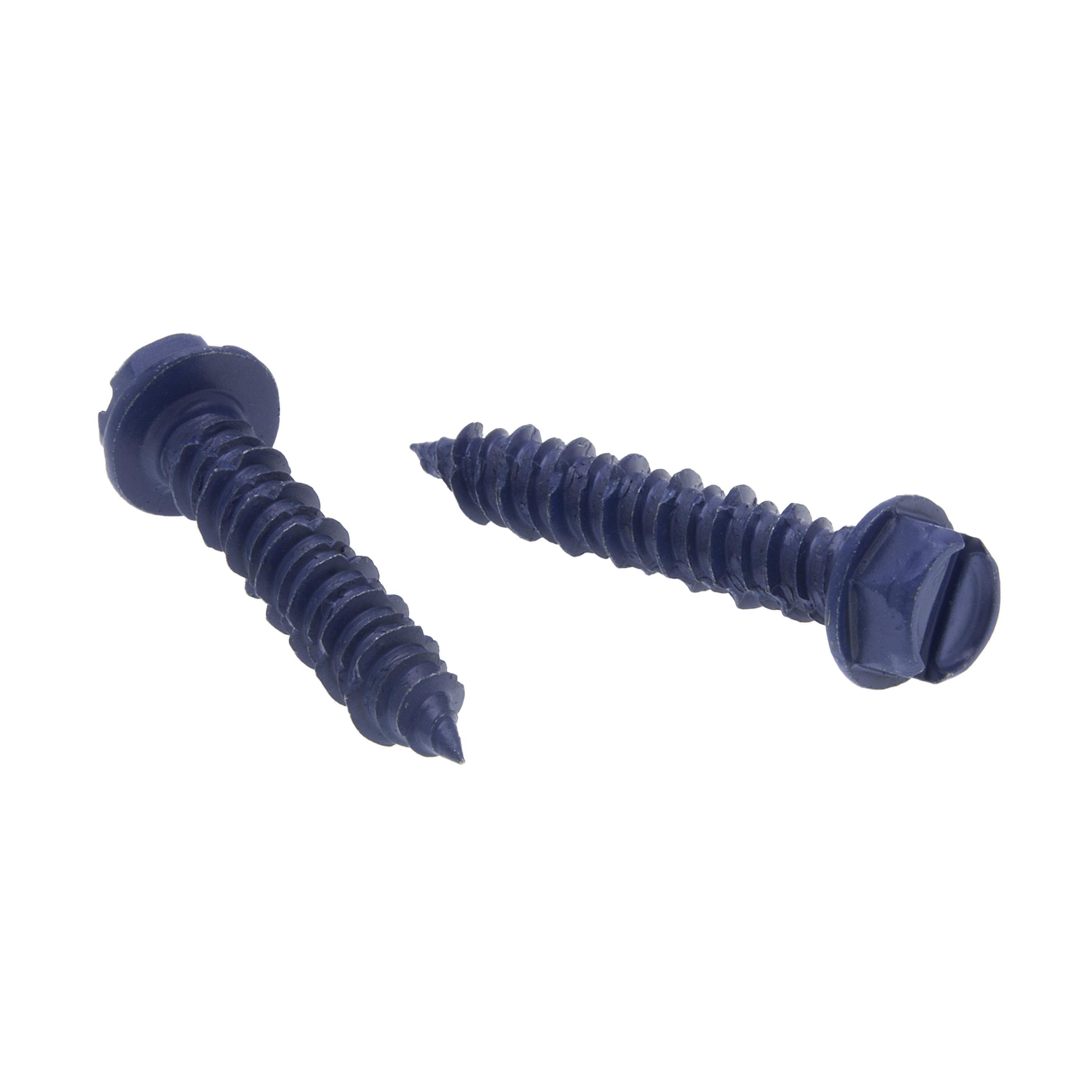 CSH10FM - 1/4 x 1-1/4 HWH 5/16Hd Slot Blue Concrete Screw u/m 1,000