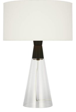 DJT1041MBK1 - Generation Lighting Pender Transitional 1-Light Indoor Medium Table Lamp In Midnight Black Finish With White Linen Fabric Shade (DJT1041MBK1)