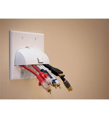 WP9001-WH - Single Gang Hinged Bullnose Wall Plate, White