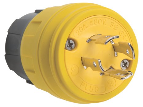 28W76 - Turnlok® 28W76 Watertight NEMA 4X/6P Locking Plug,Yellow