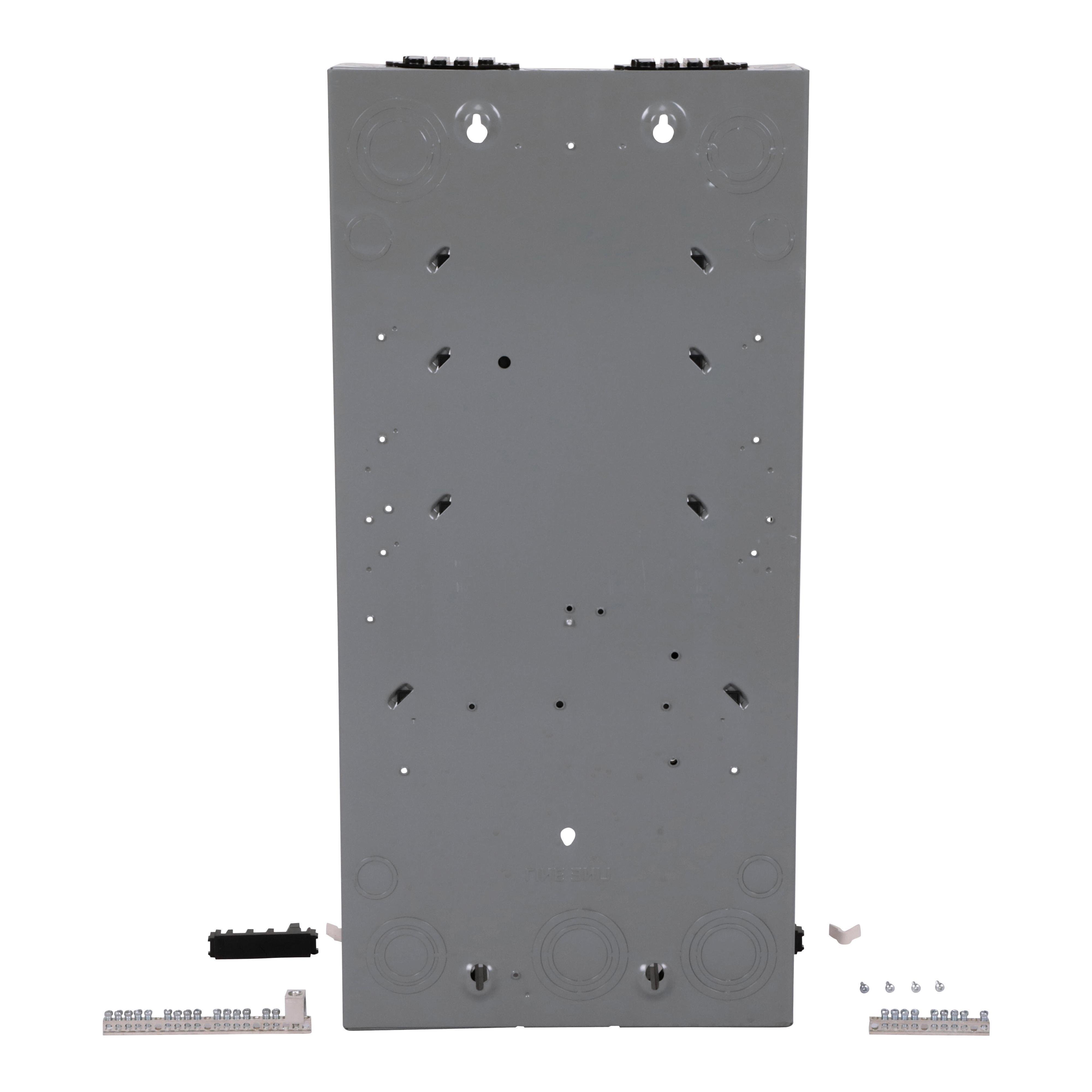 Picture of QO130L200PQG - Load center, QO, 1 phase, 30 spaces, 30 circuits, 200A convertible main lugs, PoN, NEMA1, Qwik-grip, gnd bar