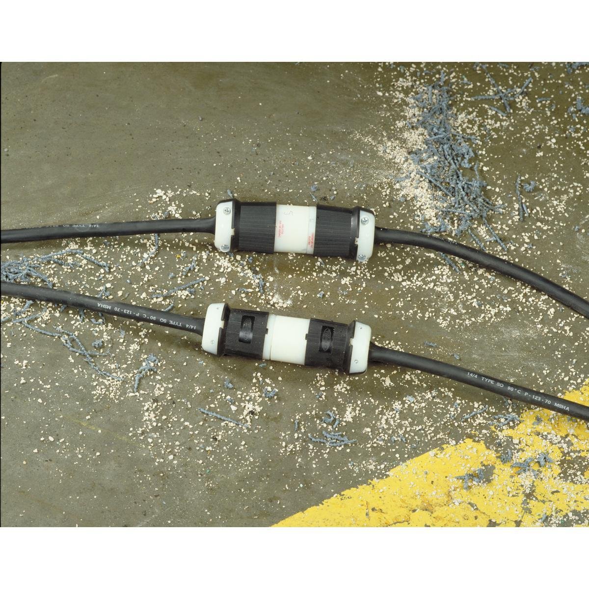 Picture of HBL2733 - Locking Devices, Twist-Lock®, Industrial, Female Connector Body, 30A 3-Phase Delta 480V AC, 3-Pole 4-Wire Grounding, L16-30R, Screw Terminal, Black and White
