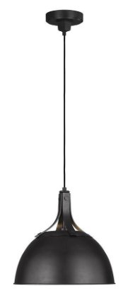 TP1061AI - Generation Lighting Logan Medium Pendant Aged Iron Finish With Aged Iron Steel Shade (TP1061AI)
