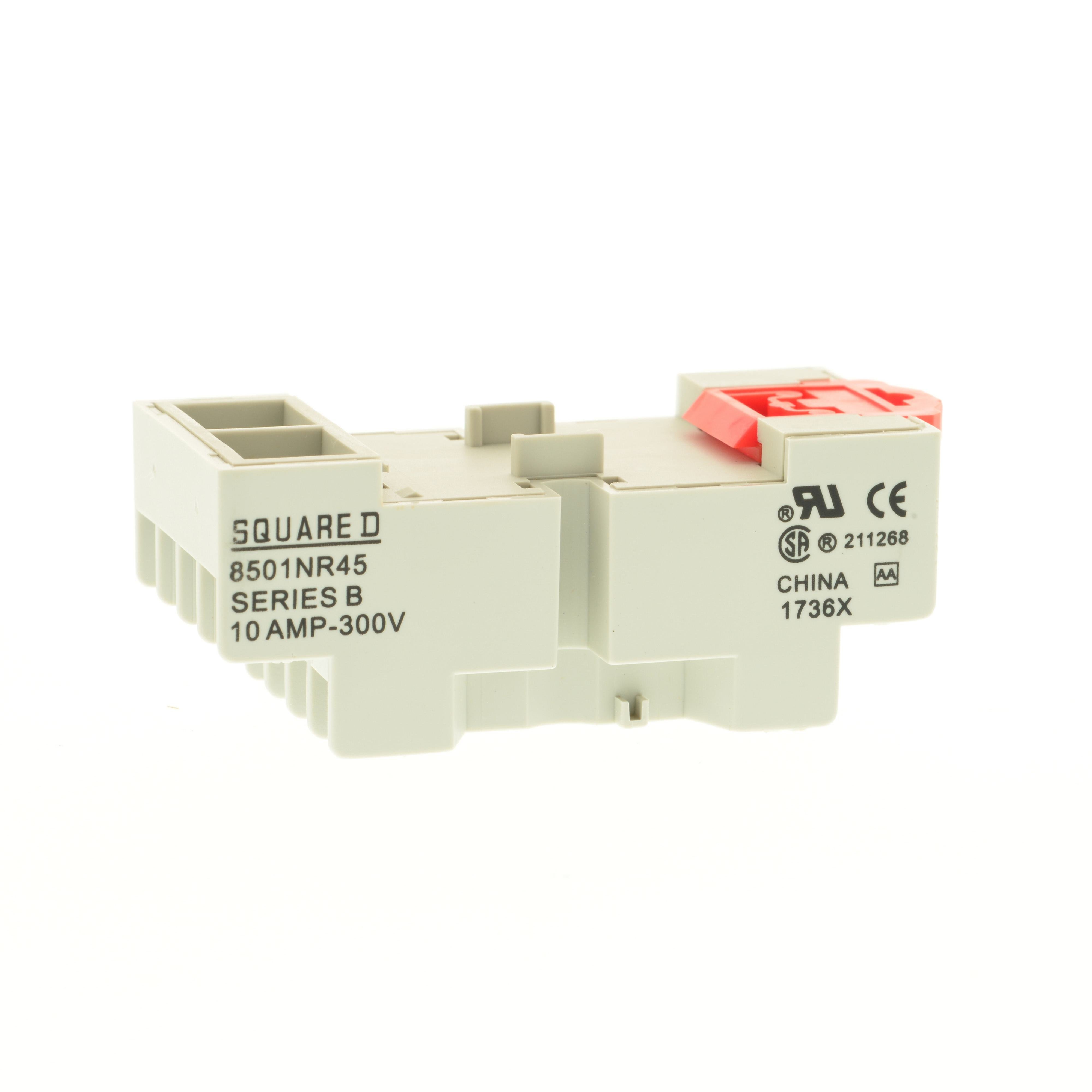8501NR45B - Relay Socket, Harmony 8501R, 14 blades, double tiered screw clamp terminals, DIN rail/panel mount, 10A, 300V AC