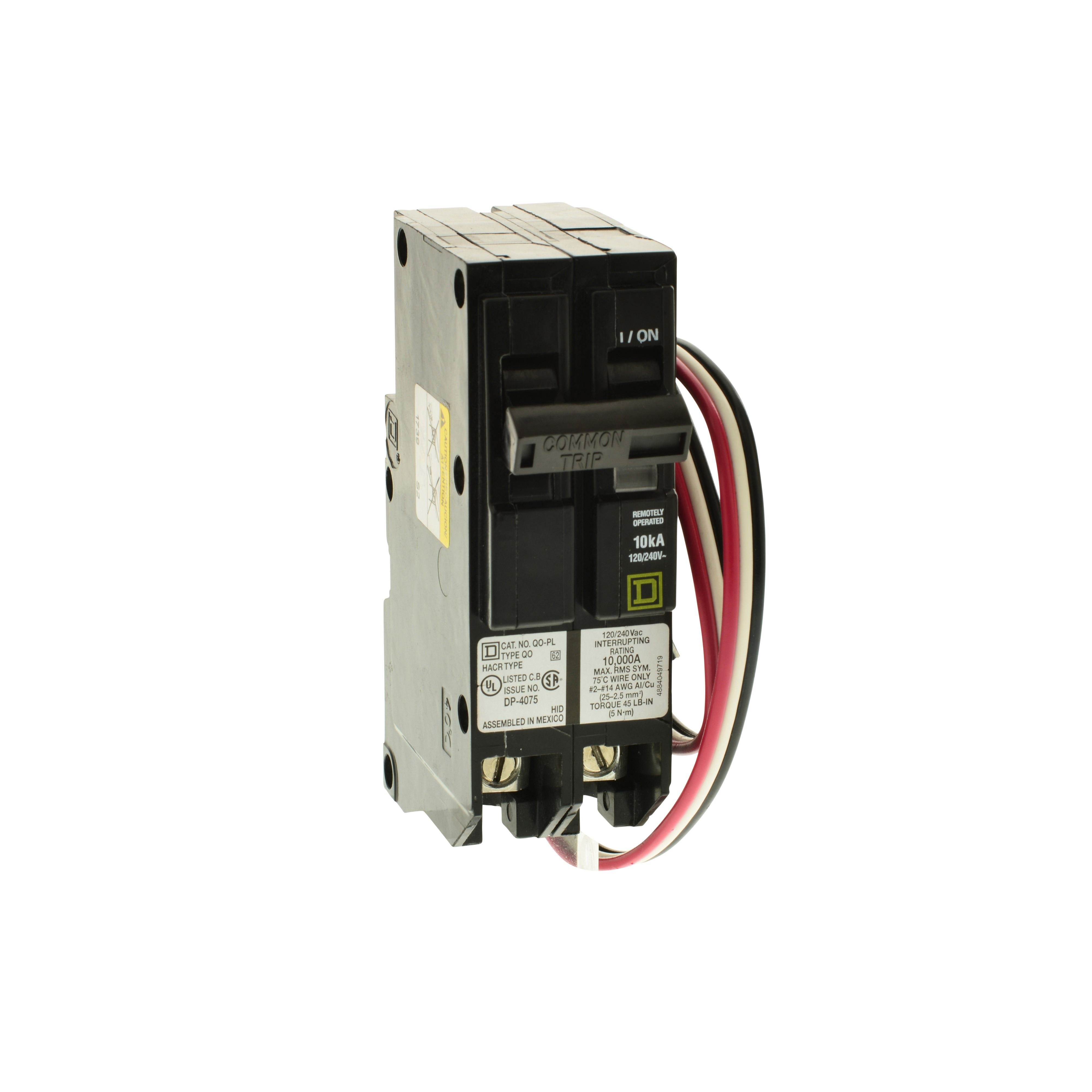 QO220PL - Mini circuit breaker, QO, 20A, 2 pole, 120/240VAC, 10kA, plug in, Powerlink