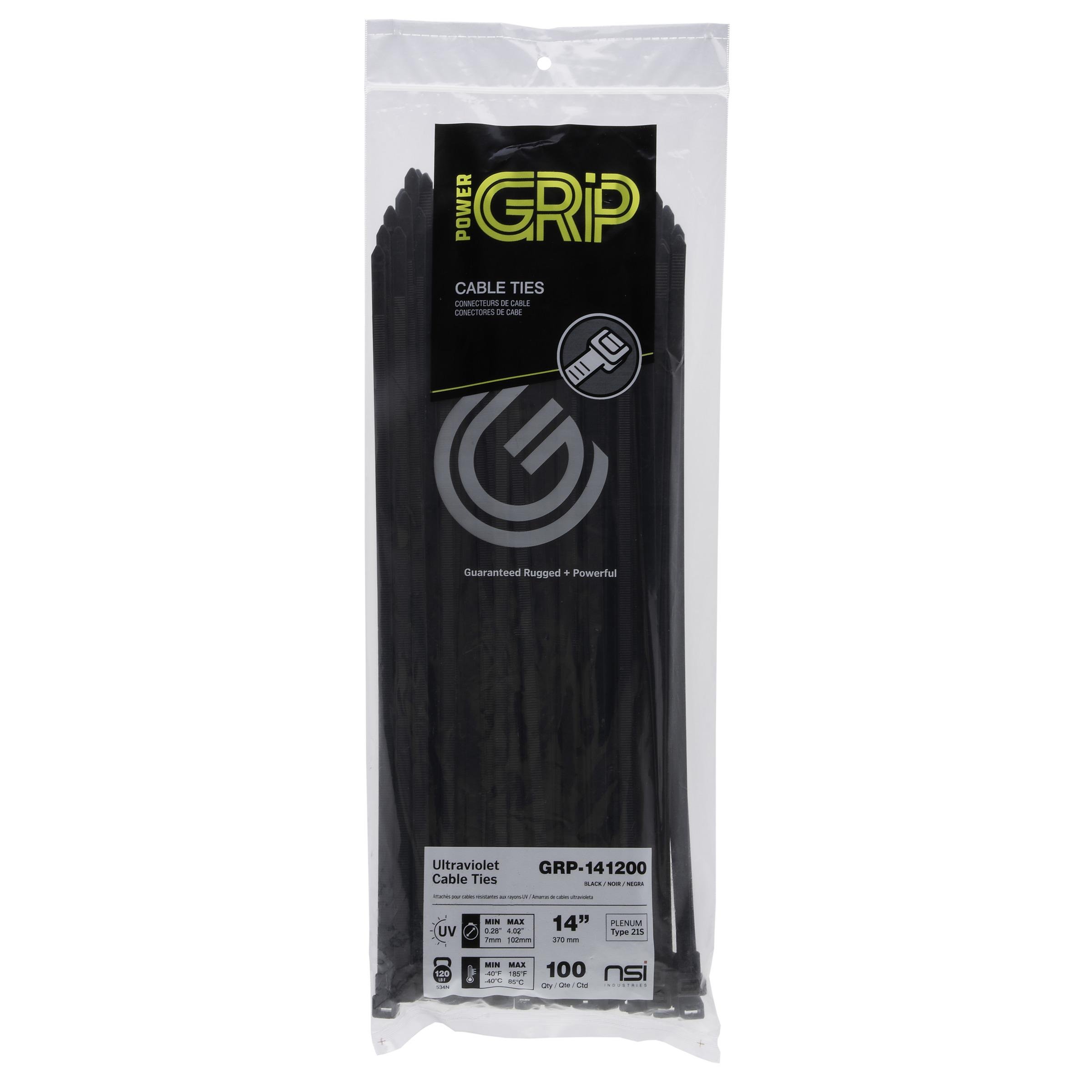Picture of GRP-141200 - 14”, Black Heavy-Duty 120lb Cable Ties, 100 Pack