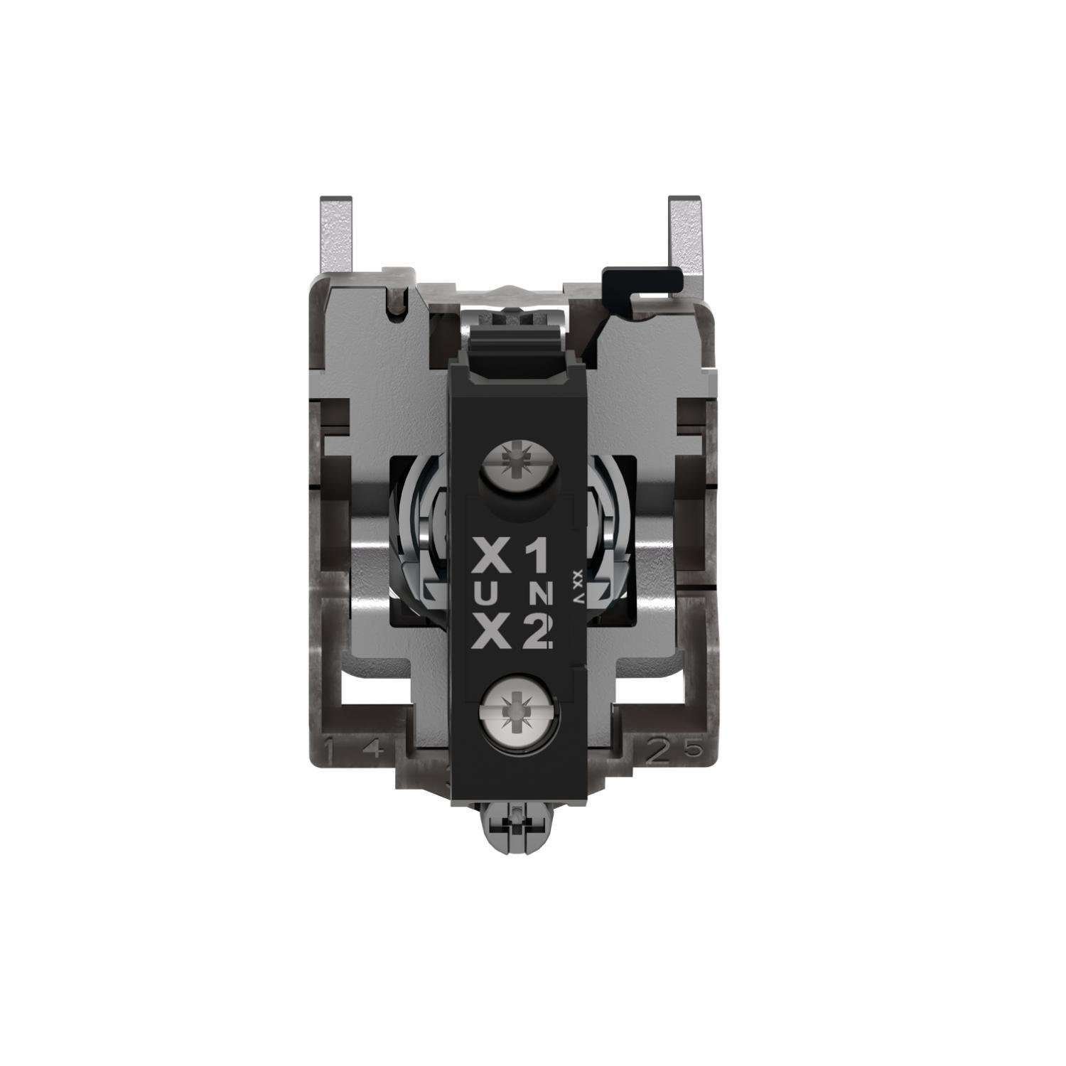 Picture of XB4BVB1 - Pilot light, Harmony XB4,metal, white, 22mm, universal LED, plain lens, 24V AC DC